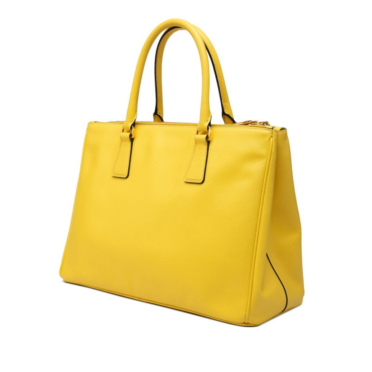 Prada Yellow Leather Handbag Shoulder Bag (Pre-Owned)