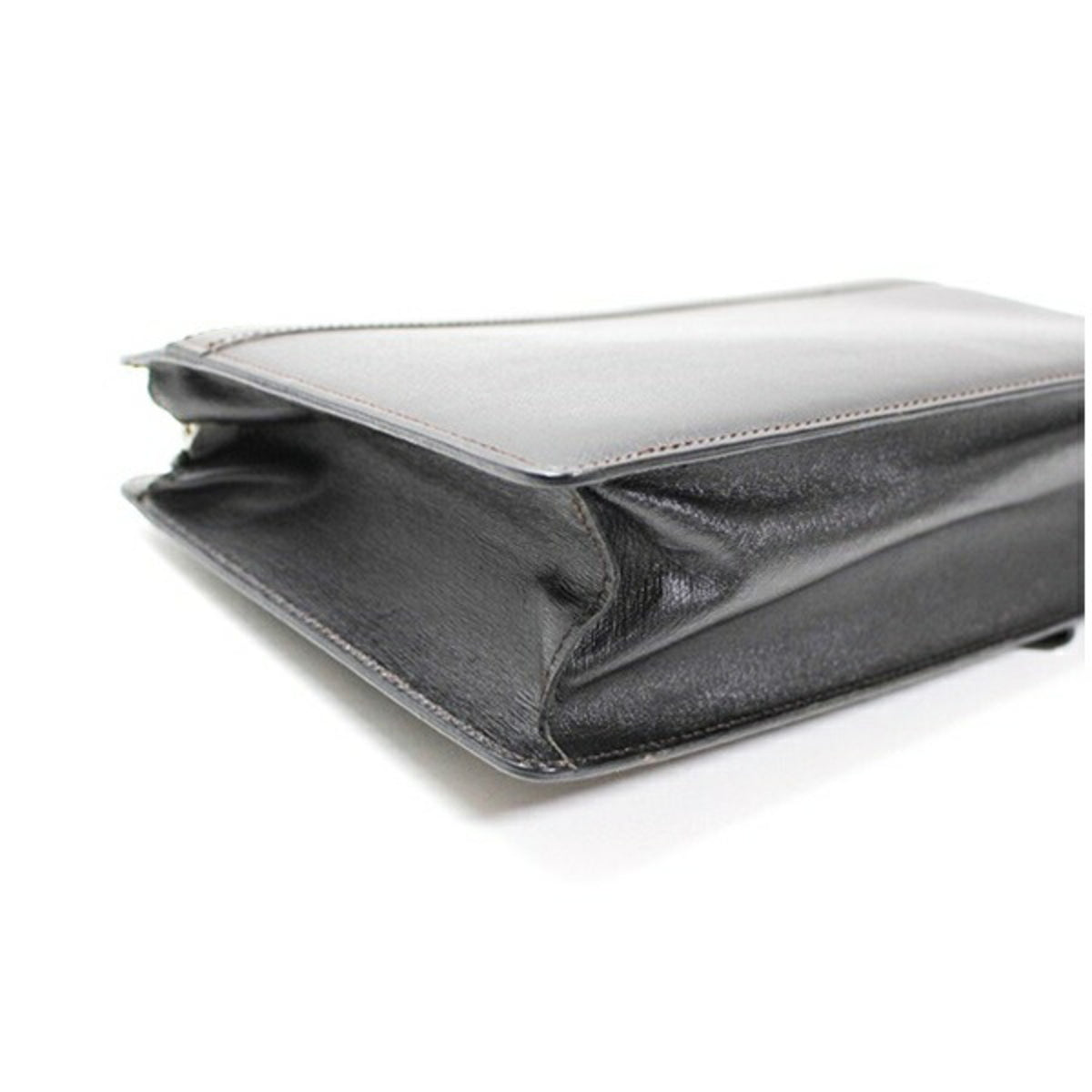 Dunhill Dark Brown Navy Leather Clutch Bag (Pre-Owned)