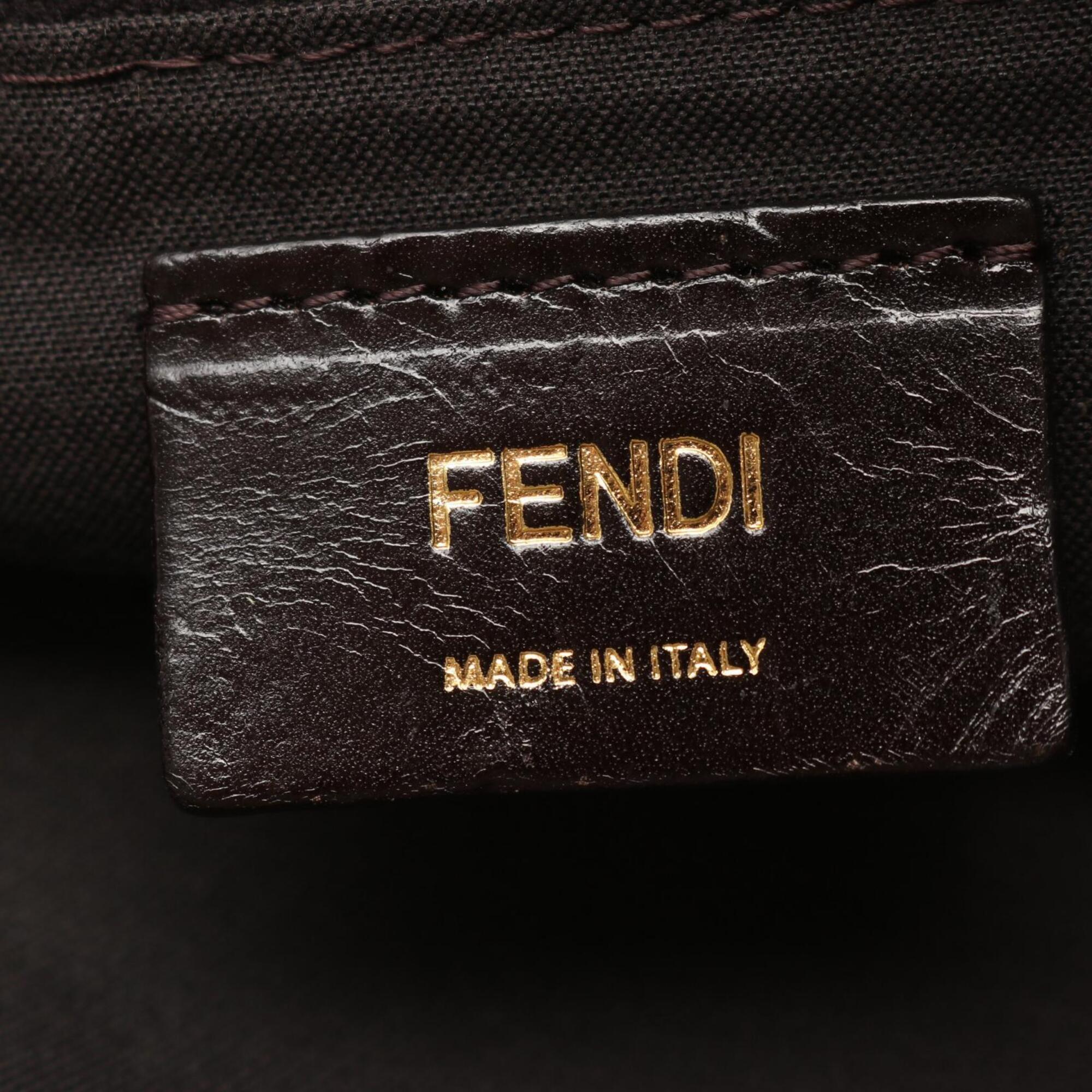 Fendi Brown Canvas Leather Handbag Tote Bag (Pre-Owned)