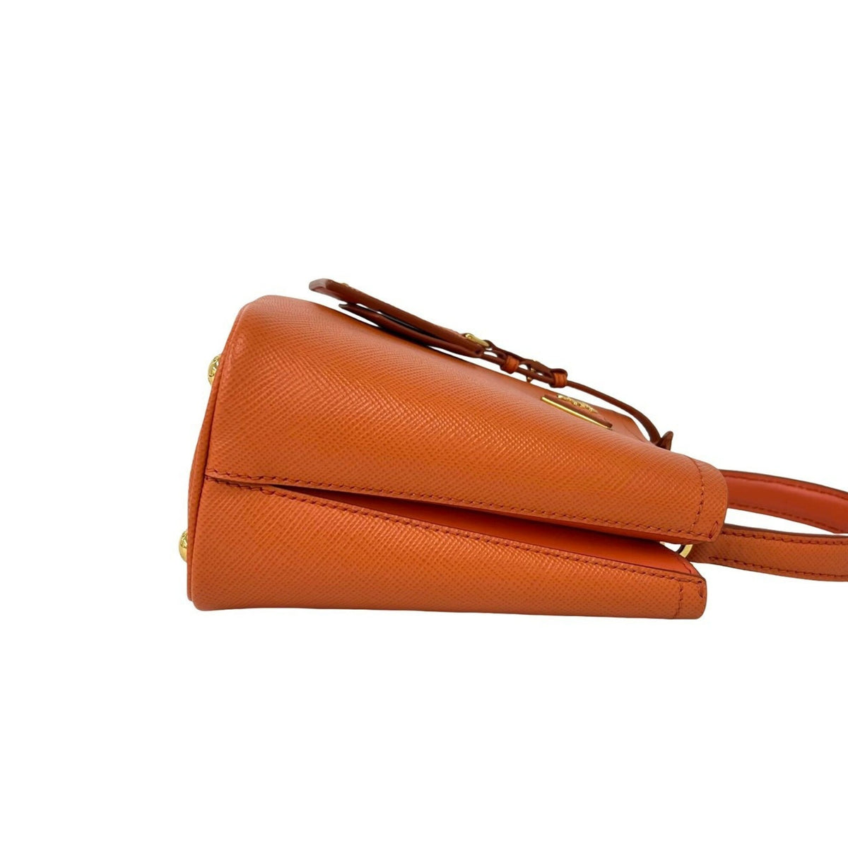 Prada Orange Leather Handbag Shoulder Bag (Pre-Owned)