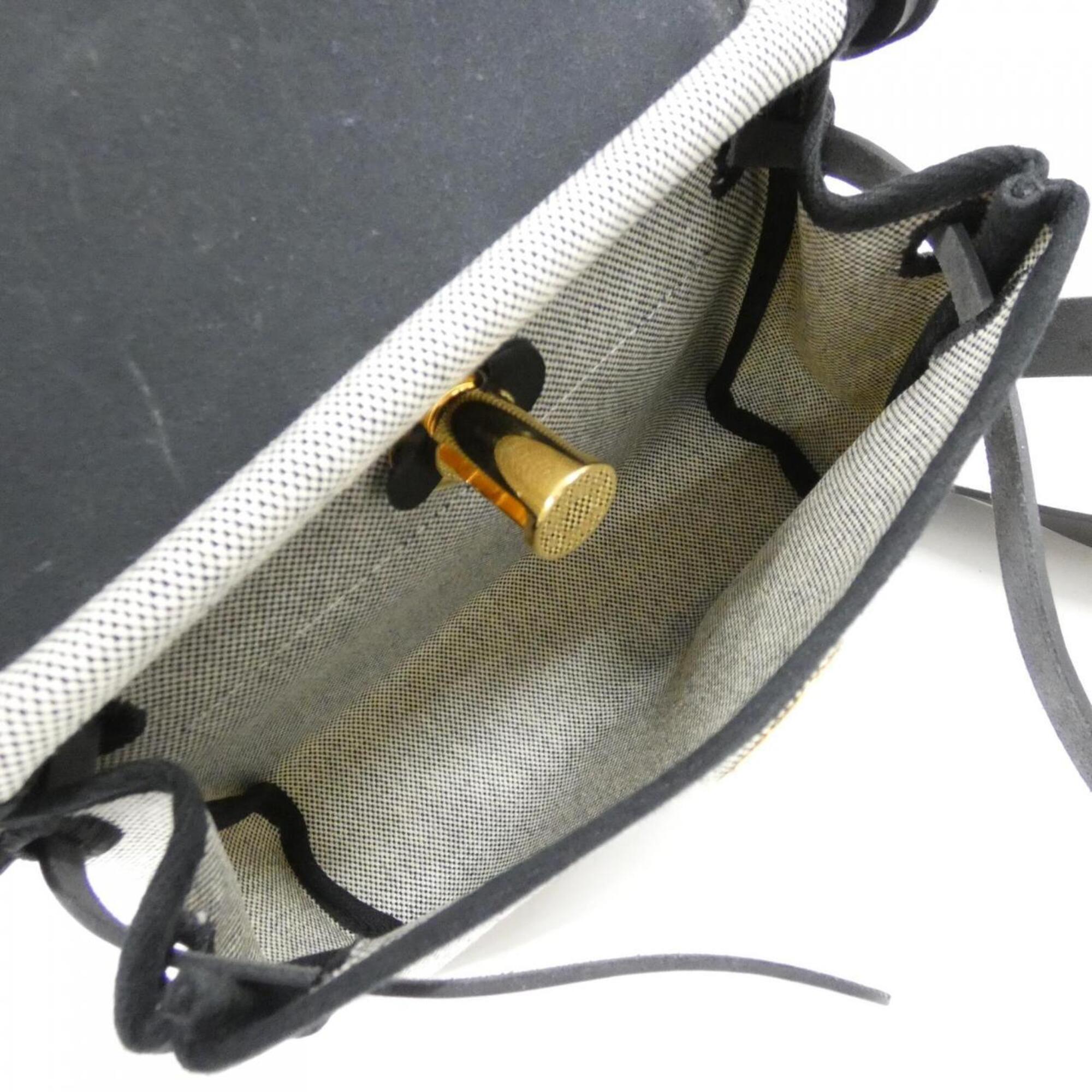 Hermes Black Ecru Shoulder Bag (Pre-Owned)