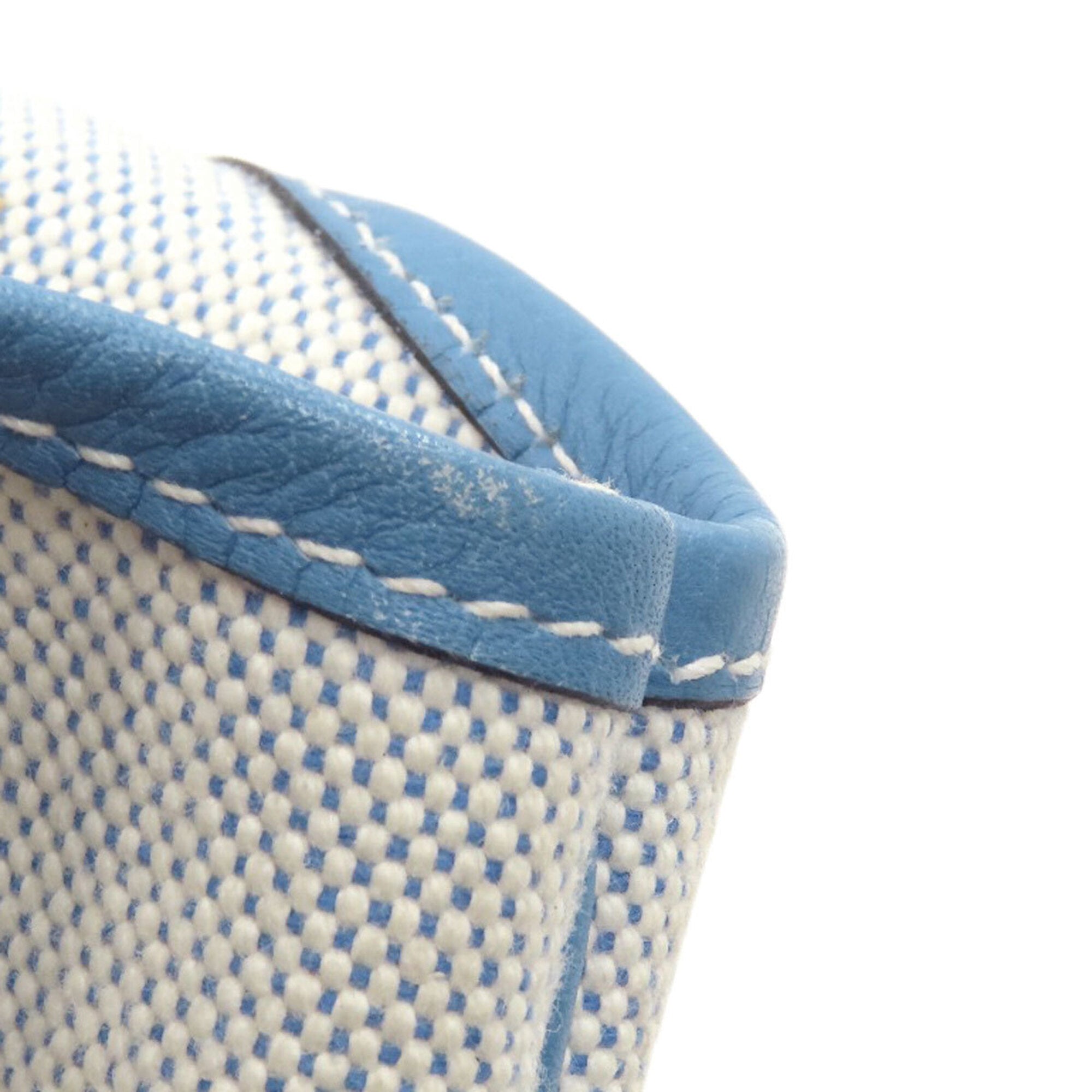 Hermes Light Blue Toile H Leather Tote Bag (Pre-Owned)