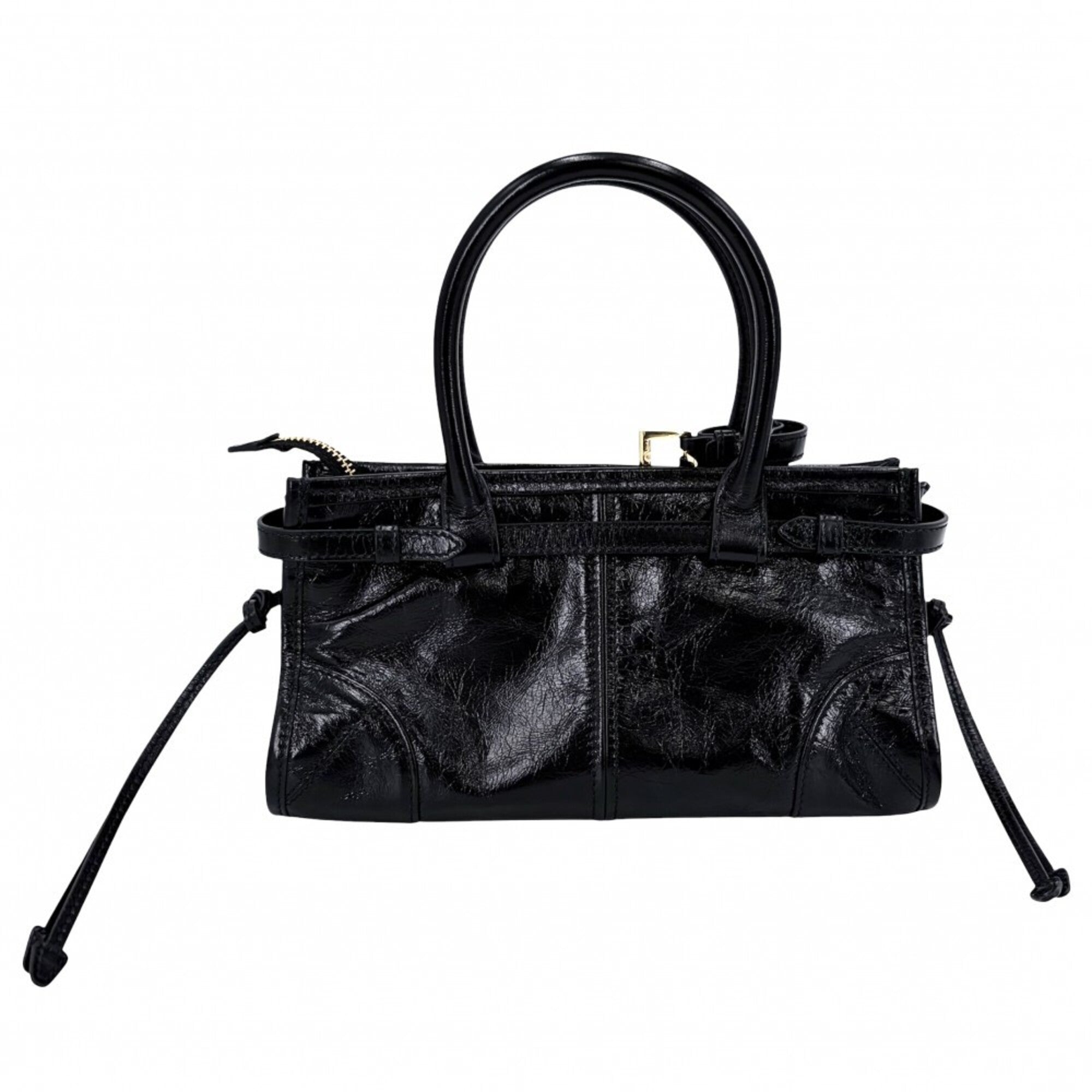 Prada Black Leather Handbag Shoulder Bag Tote Bag (Pre-Owned)