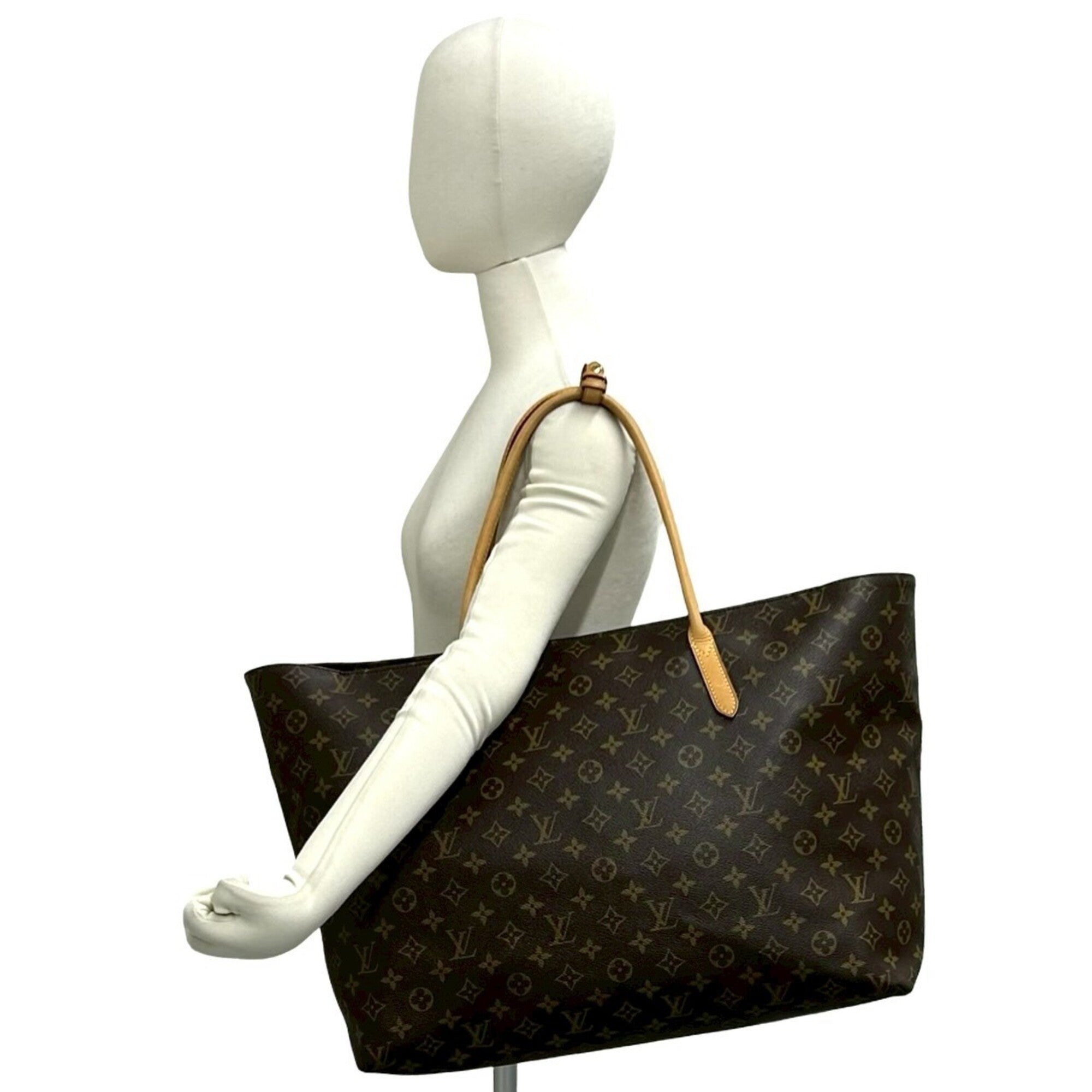 Louis Vuitton Brown Leather Pvc Handbag Tote Bag (Pre-Owned)