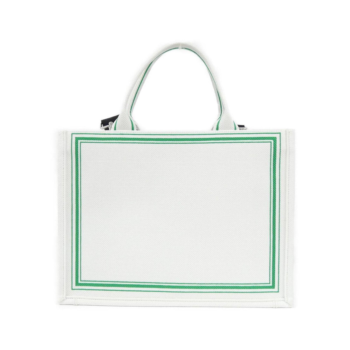 Christian Dior Green White Canvas Handbag (Pre-Owned)