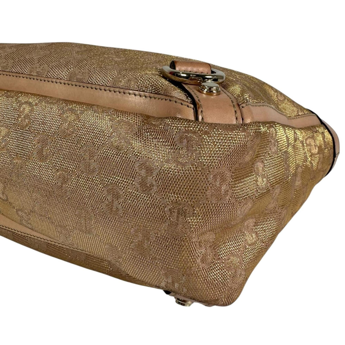 Gucci Gold Pink Beige Gg Canvas Tote Bag (Pre-Owned)