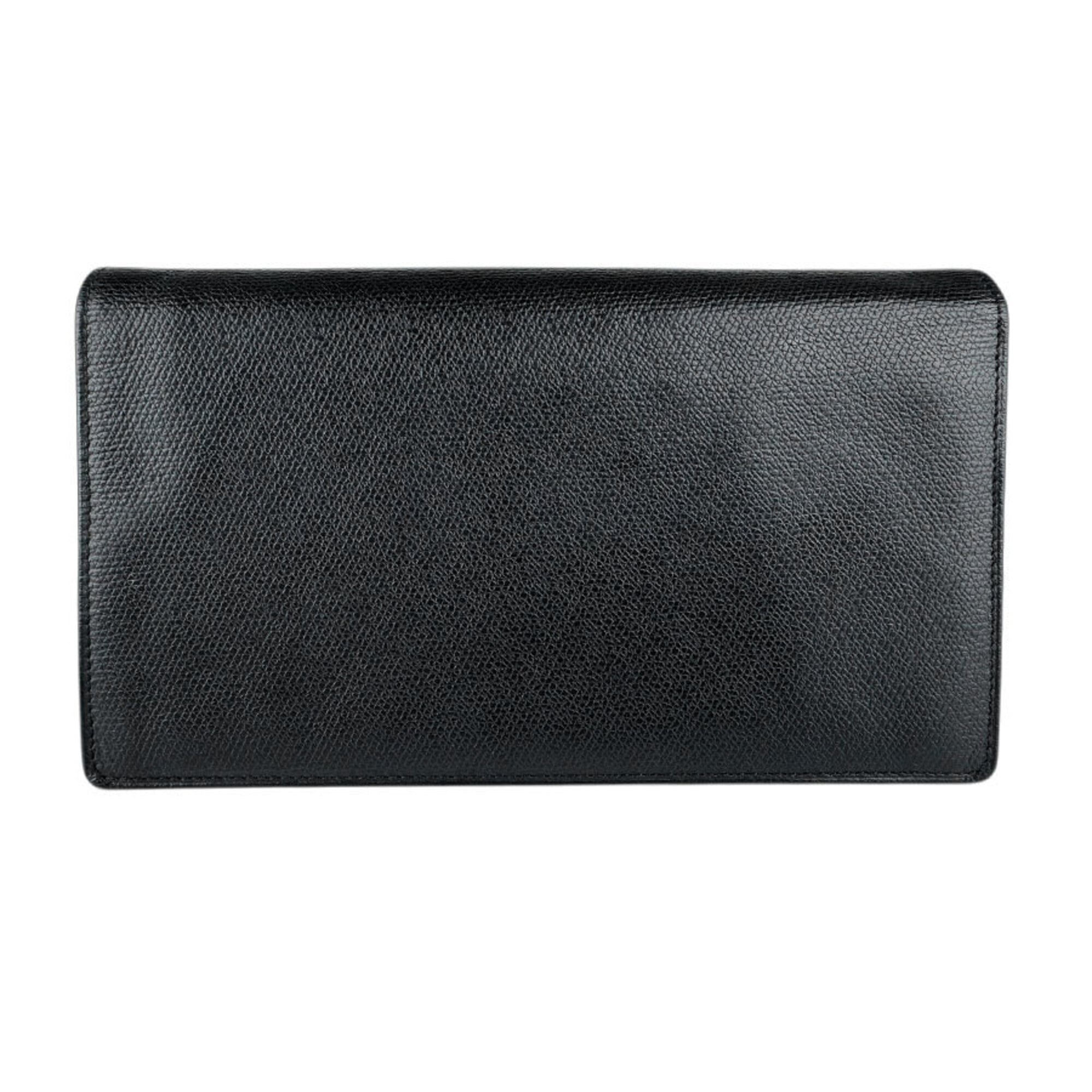 Chanel Black Leather Long Wallet (Bi-Fold) (Pre-Owned)