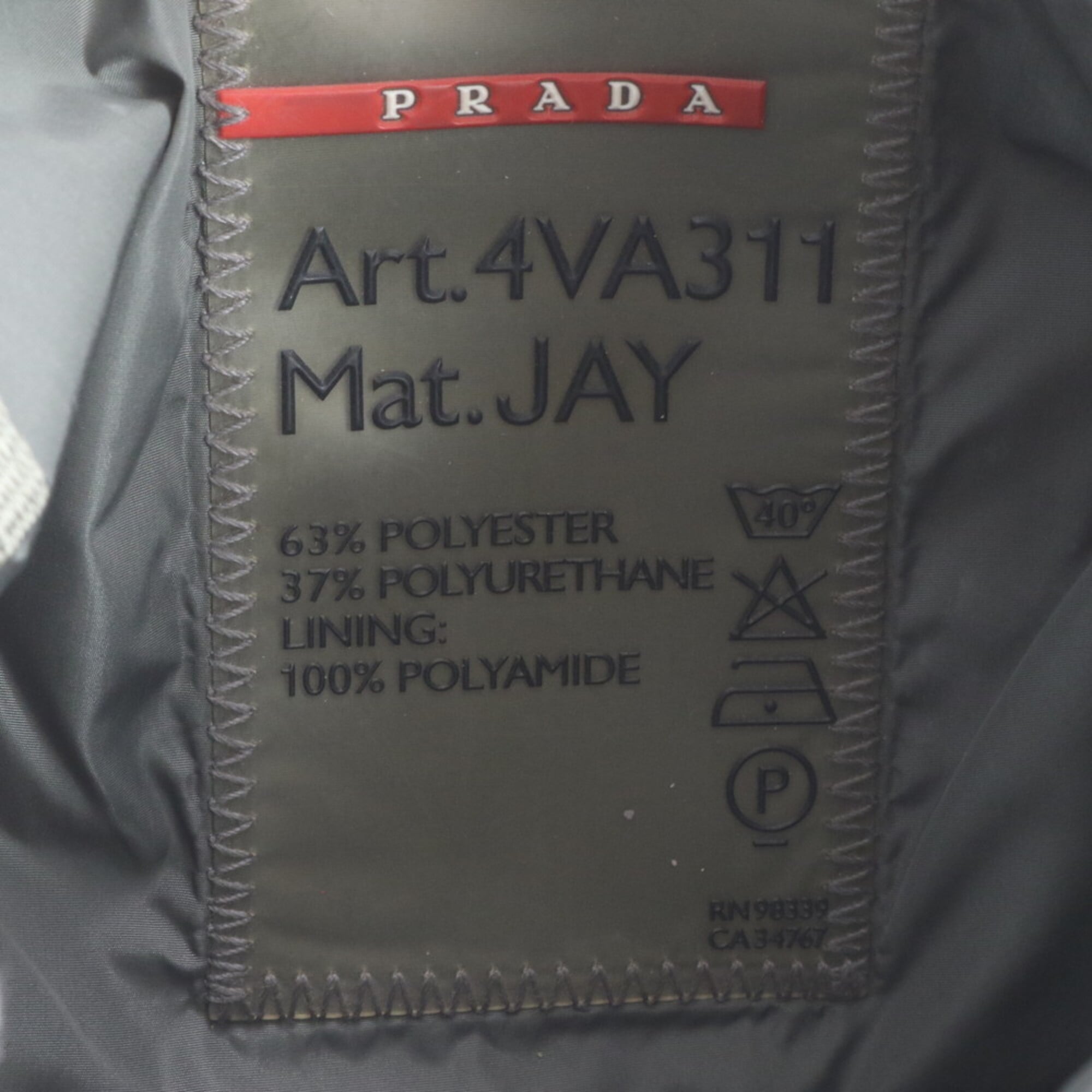 Pradasports Black Gray Leather Nylon Shoulder Bag (Pre-Owned)