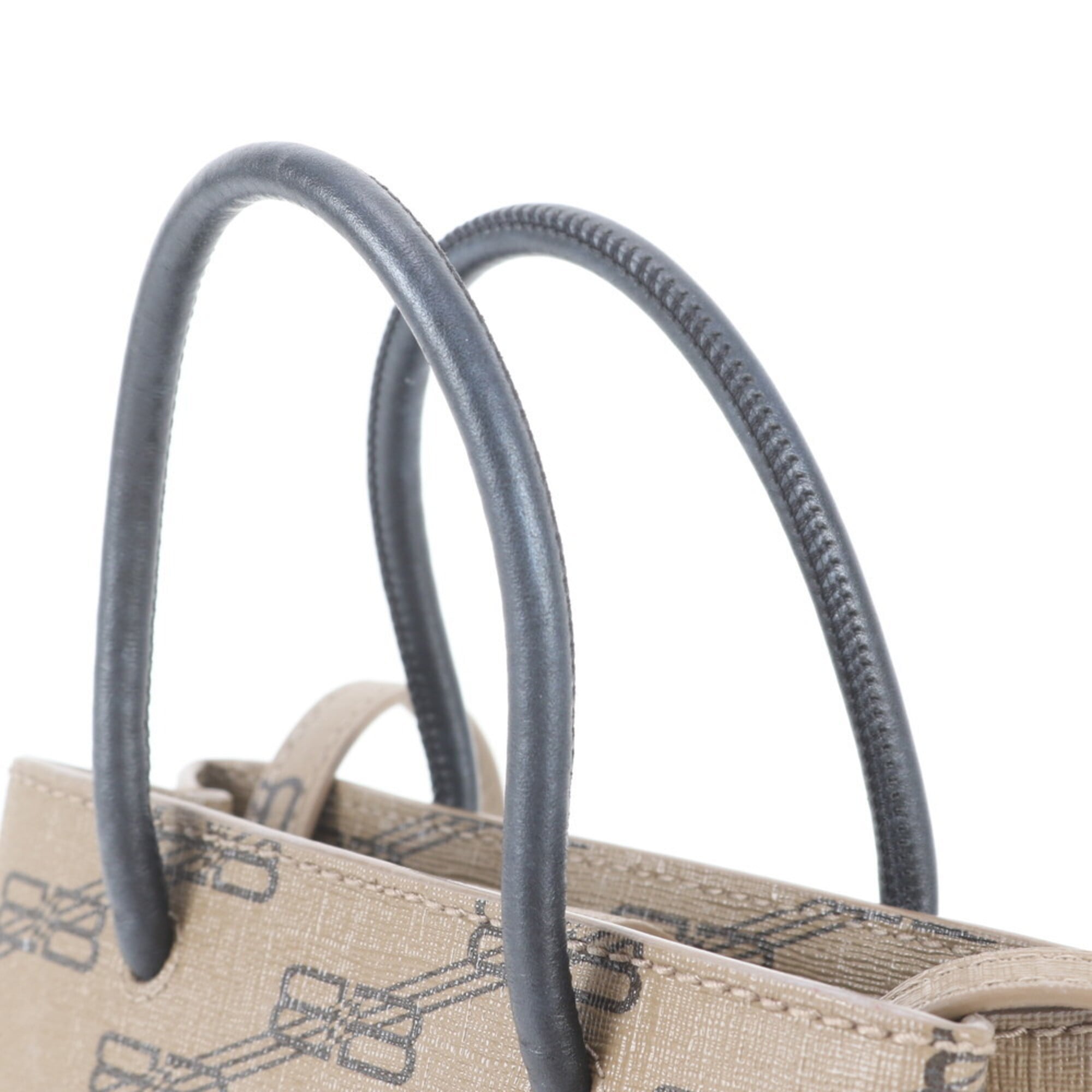 Balenciaga Brown Leather Coated Canvas Shopping Bag Shoulder Bag (Pre-Owned)
