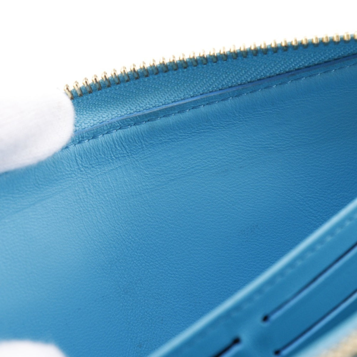 Louis Vuitton Blue Turquoise Leather Long Wallet (Bi-Fold) (Pre-Owned)