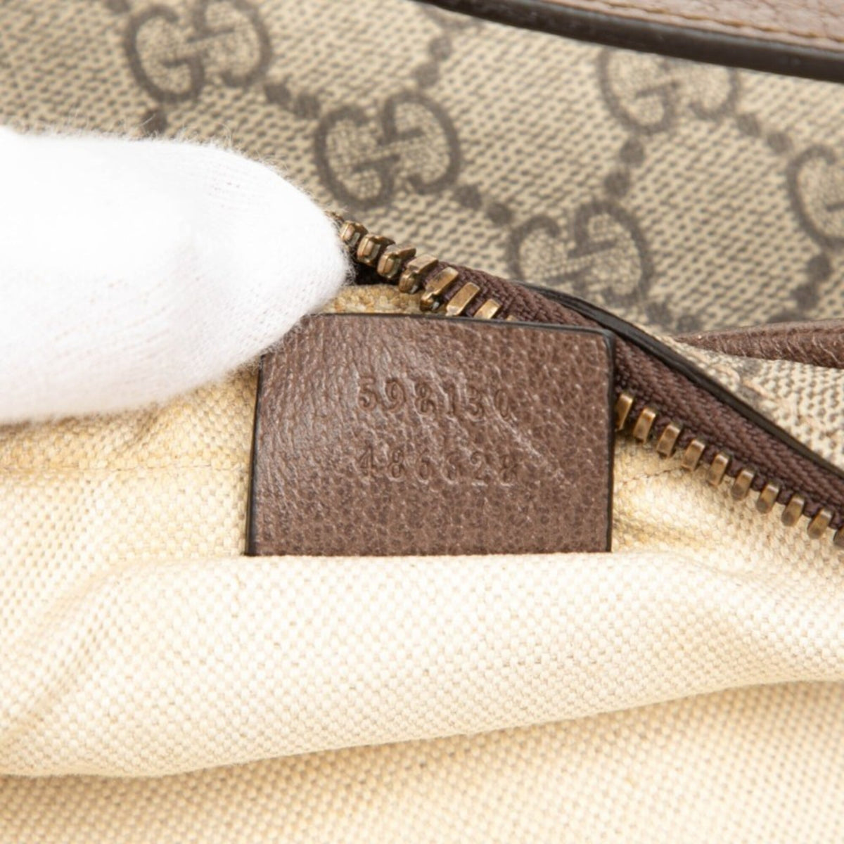 Gucci Beige Brown Pvc Leather Handbag (Pre-Owned)