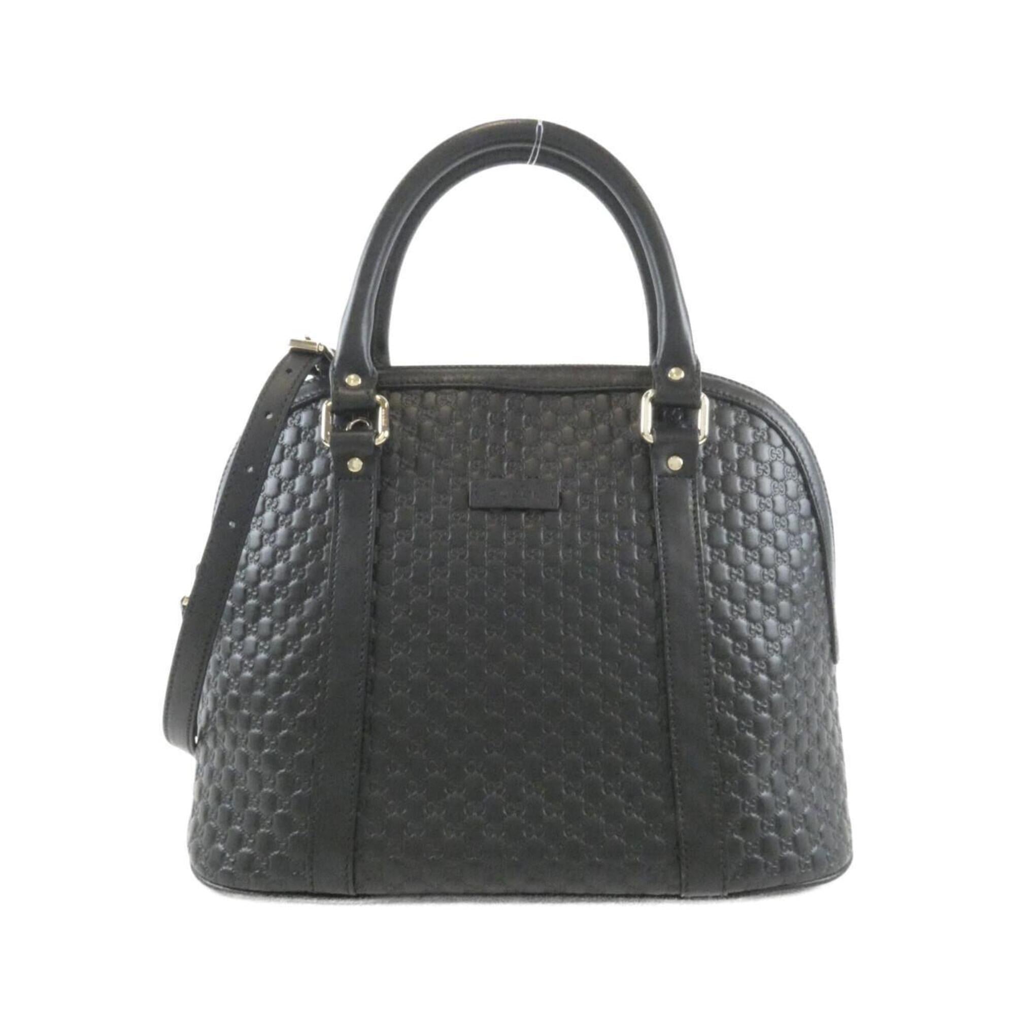 Gucci Black Micro Gg Leather Handbag (Pre-Owned)