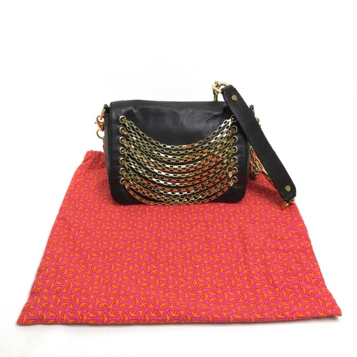 Tory Burch Dark Brown Leather Pochette Pouch Shoulder Bag (Pre-Owned)