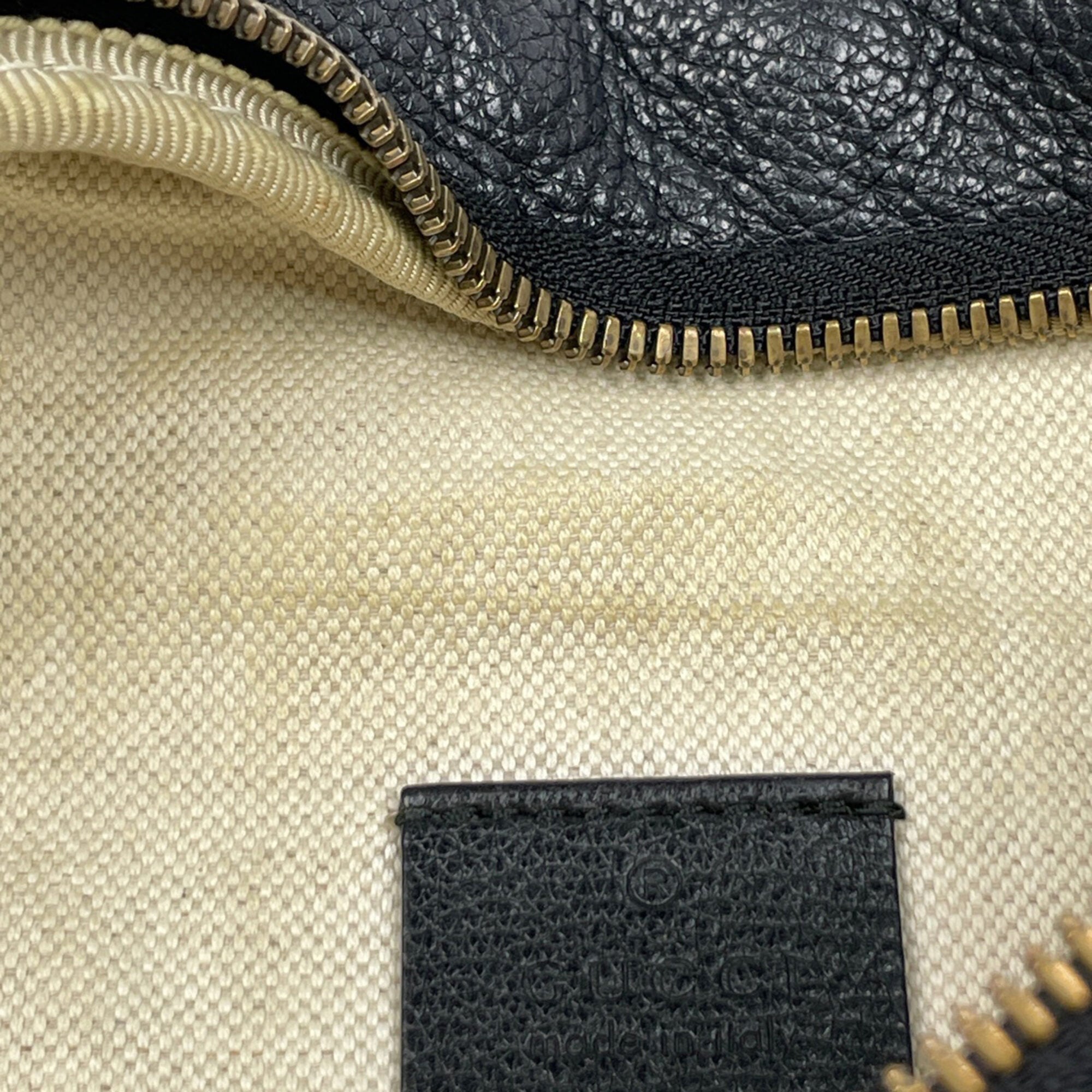 Gucci Sherry Line Navy Leather Fanny Pack (Pre-Owned)