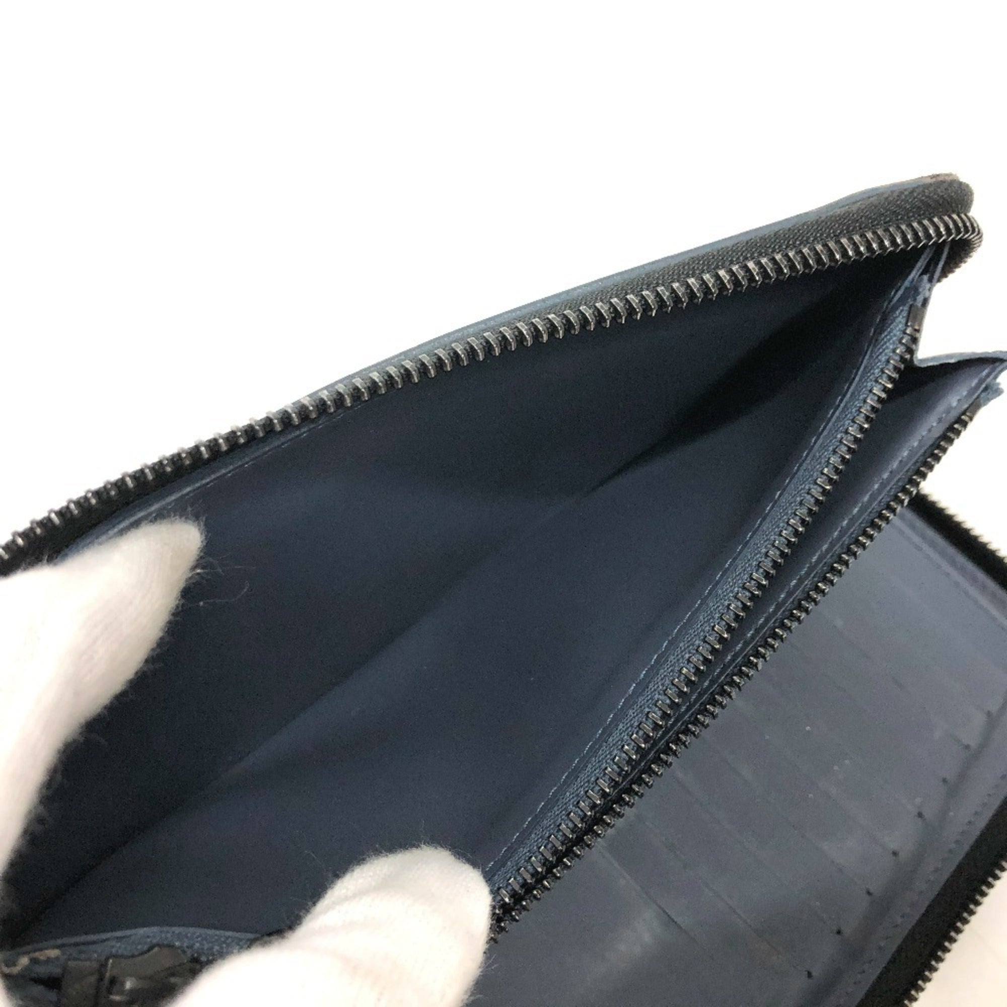 Louis Vuitton Monogram Shadow Galle Navy Monogram Shadow Long Wallet (Bi-Fold) (Pre-Owned)