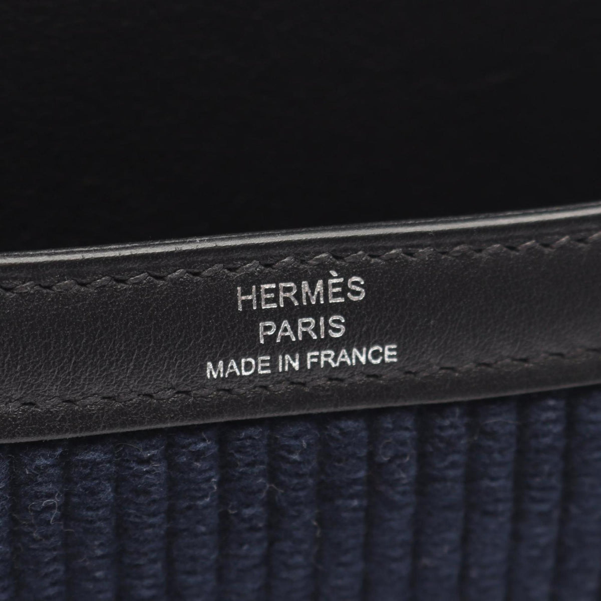 Hermes Black Blue Marine Navy Cord Swift Leather Handbag Shoulder Bag (Pre-Owned)