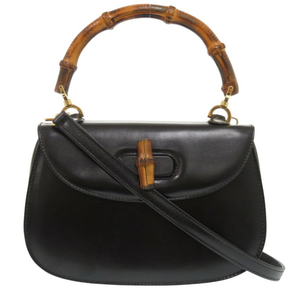 Gucci Black Leather Handbag (Pre-Owned)
