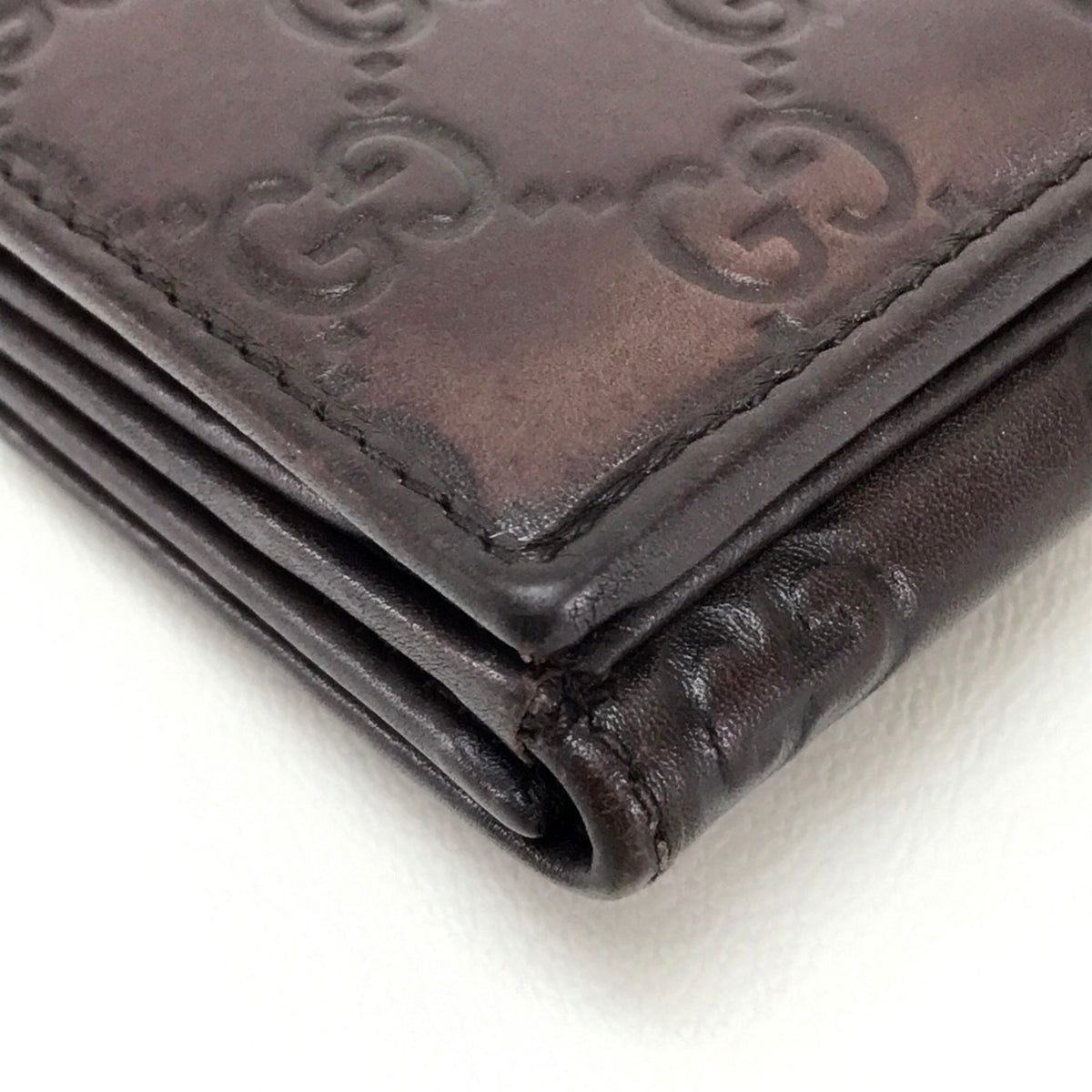 Gucci Dark Brown Leather Wallet (Tri-Fold) (Pre-Owned)
