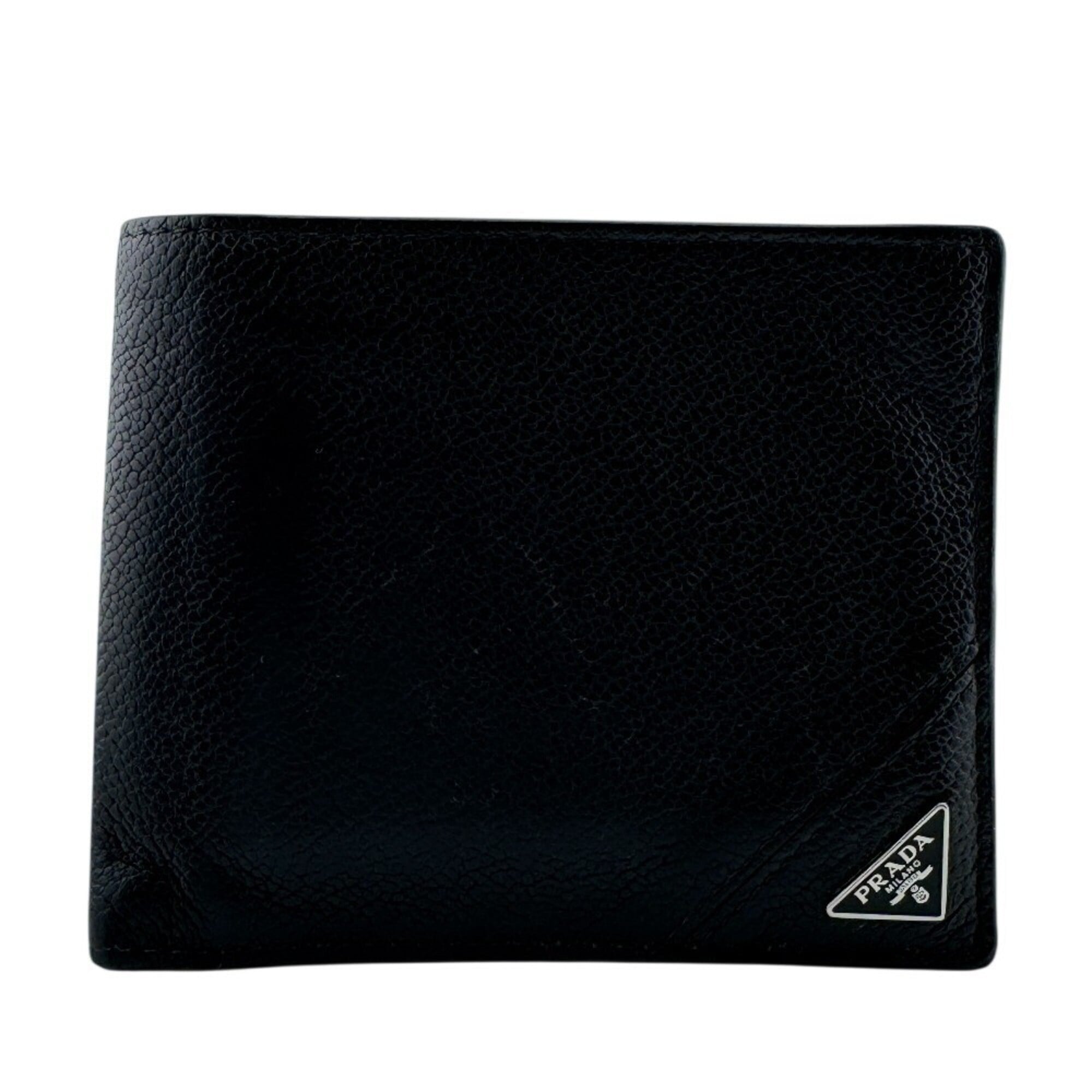 Prada Saffiano Black Leather Wallet (Bi-Fold) (Pre-Owned)