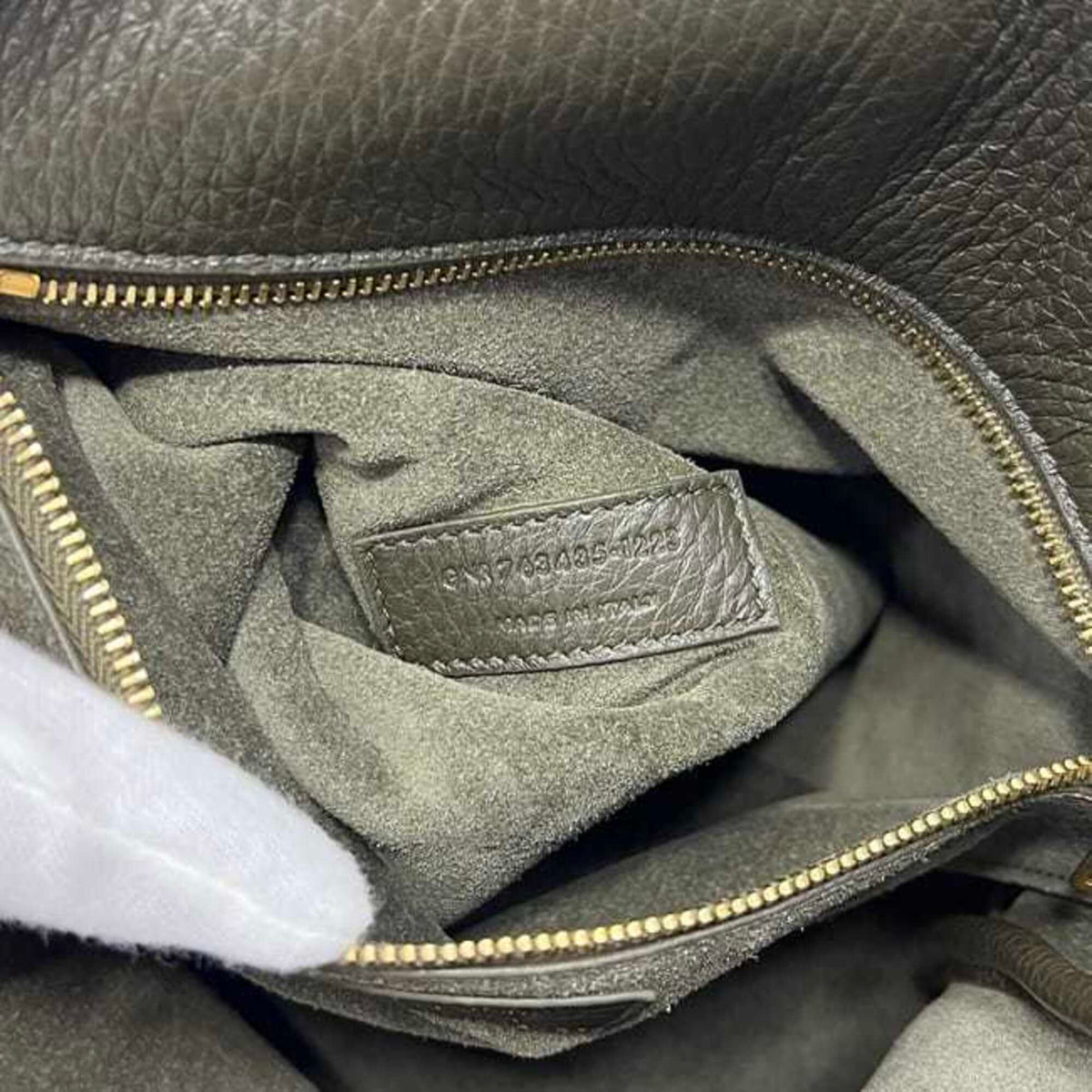 Saint Laurent Green Khaki Leather Tote Bag (Pre-Owned)
