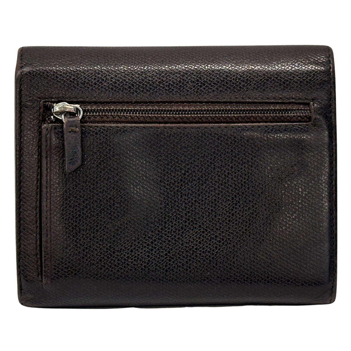Chanel Dark Brown Leather Wallet (Bi-Fold) (Pre-Owned)