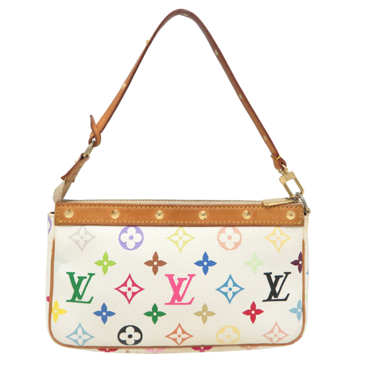 Louis Vuitton White Monogram Multicolore Handbag (Pre-Owned)