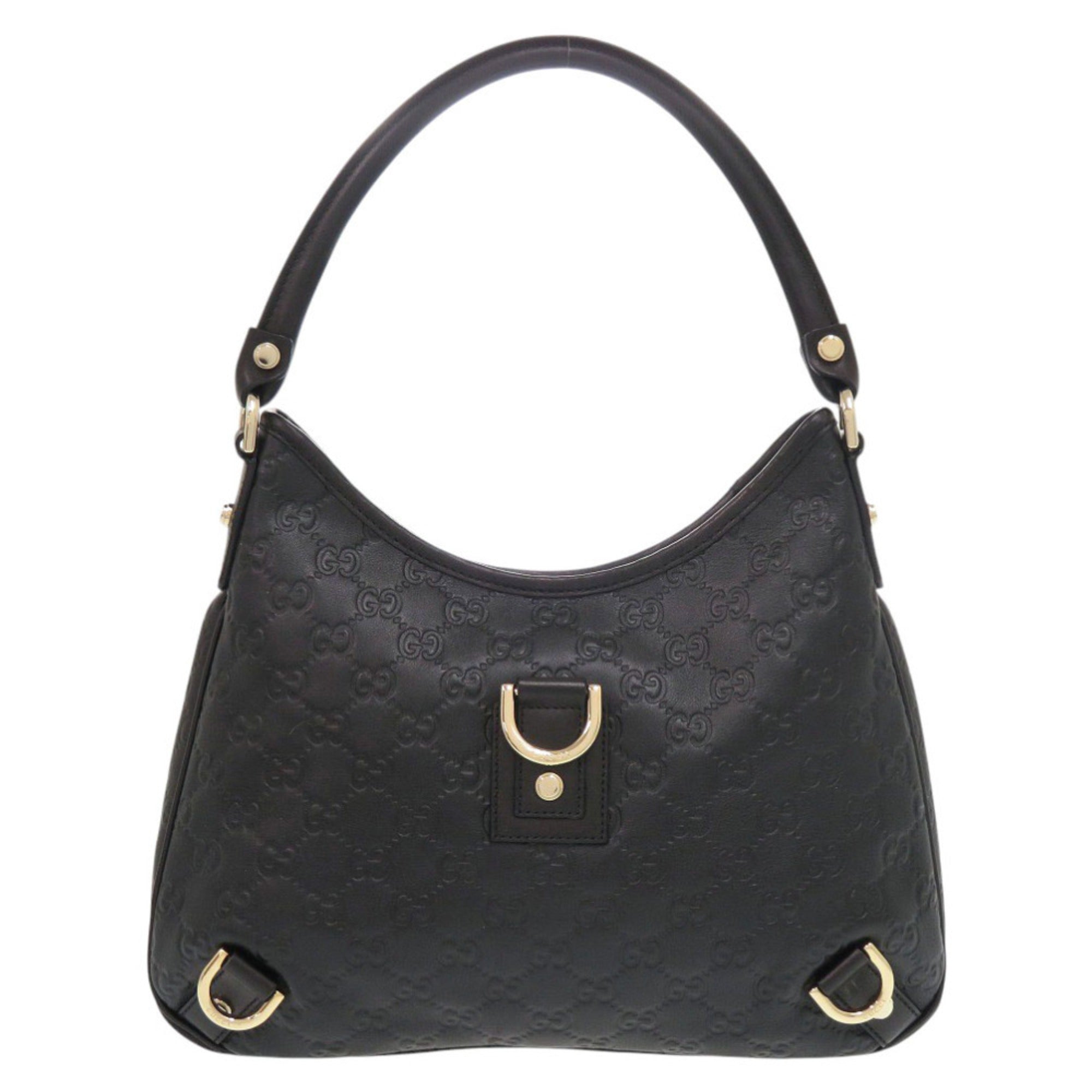 Gucci Black Leather Handbag Shoulder Bag (Pre-Owned)