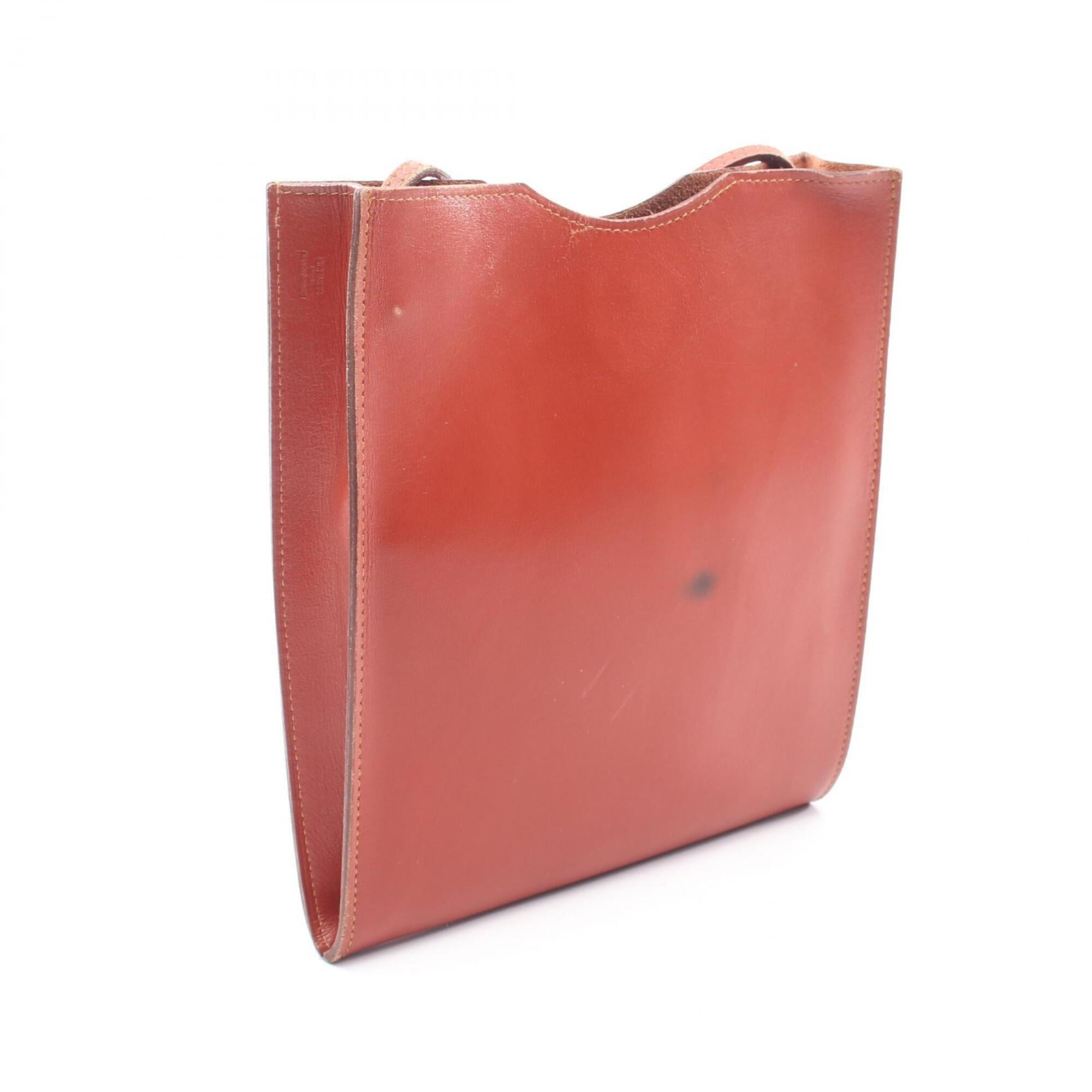 Hermes Brique Brown Box Calf Leather Handbag Shoulder Bag (Pre-Owned)