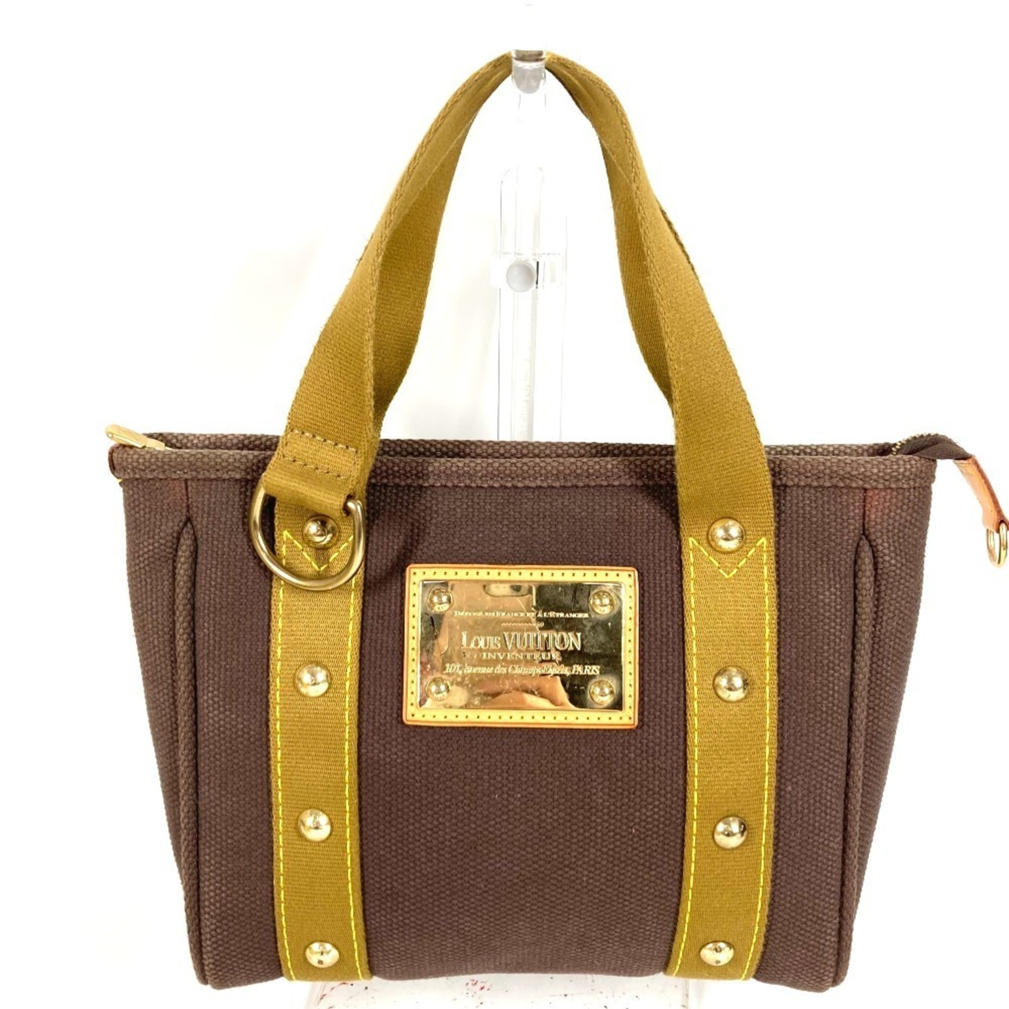 Louis Vuitton Brown Canvas Handbag Tote Bag (Pre-Owned)