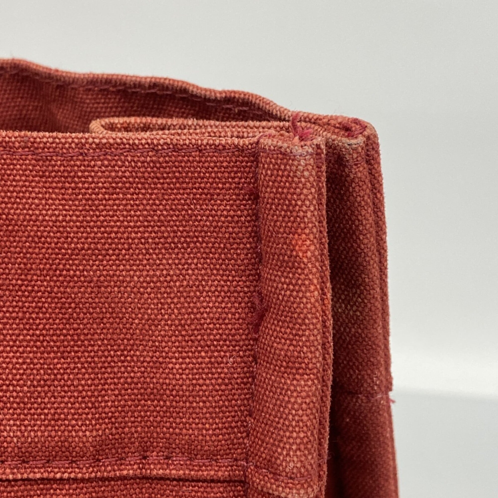Hermes Red Color Canvas Tote Bag (Pre-Owned)