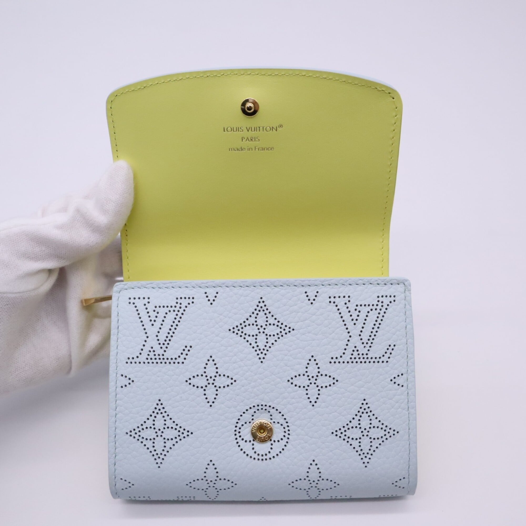 Louis Vuitton Mahina Blue Yellow Leather Wallet (Bi-Fold) (Pre-Owned)