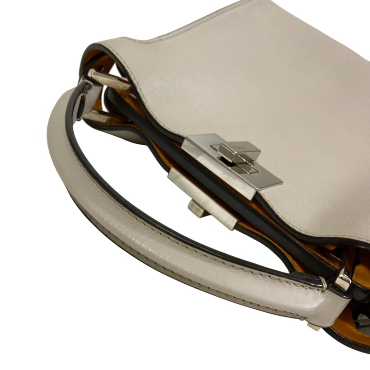Fendi Peekaboo Gray Handbag Shoulder Bag (Pre-Owned)