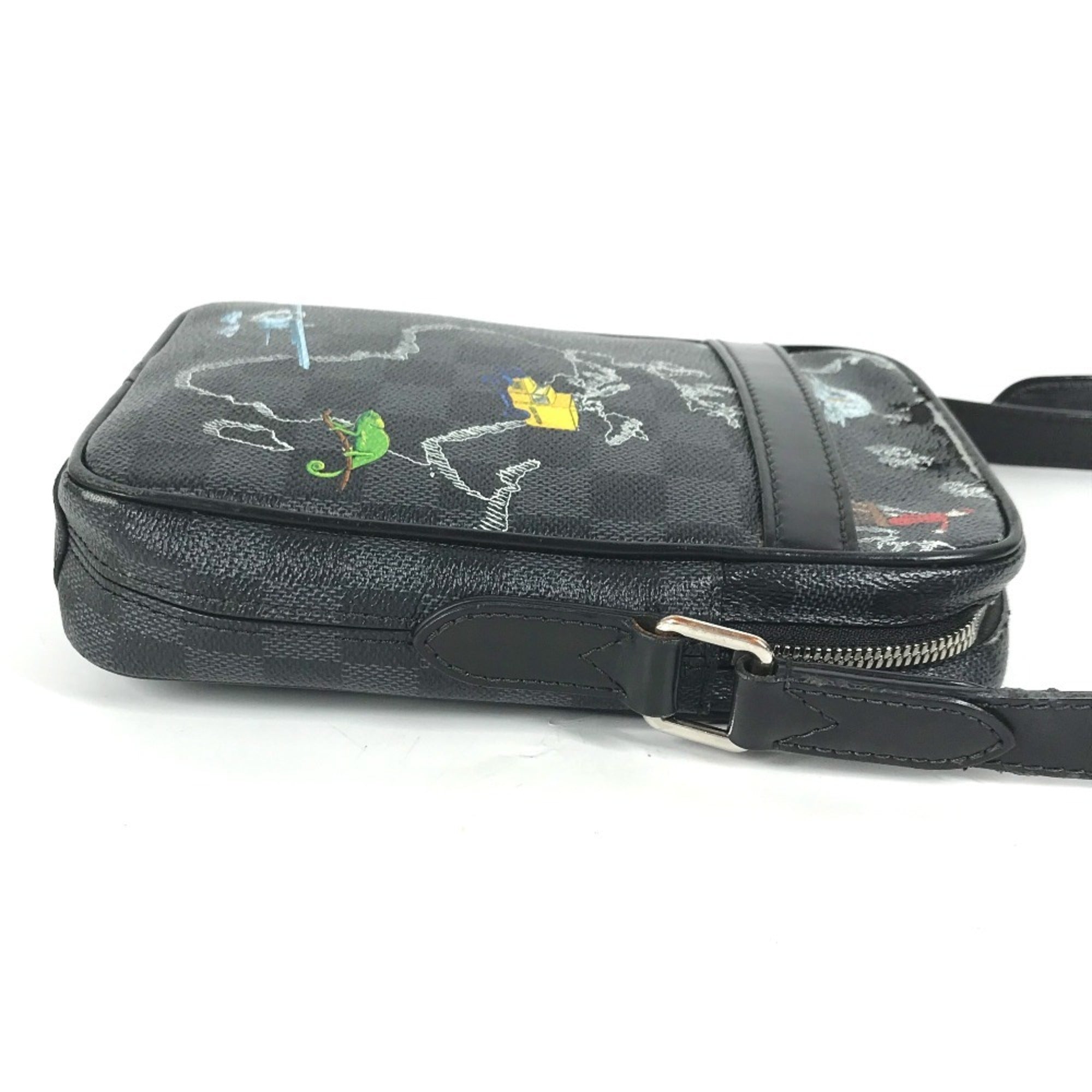 Louis Vuitton Black Damier Graphite Pochette Shoulder Bag (Pre-Owned)