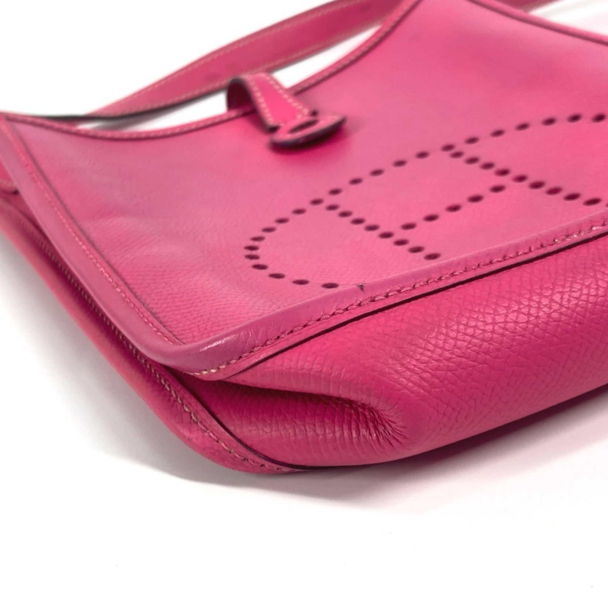 Hermes Evelyne Pink Leather Pochette Shoulder Bag (Pre-Owned)