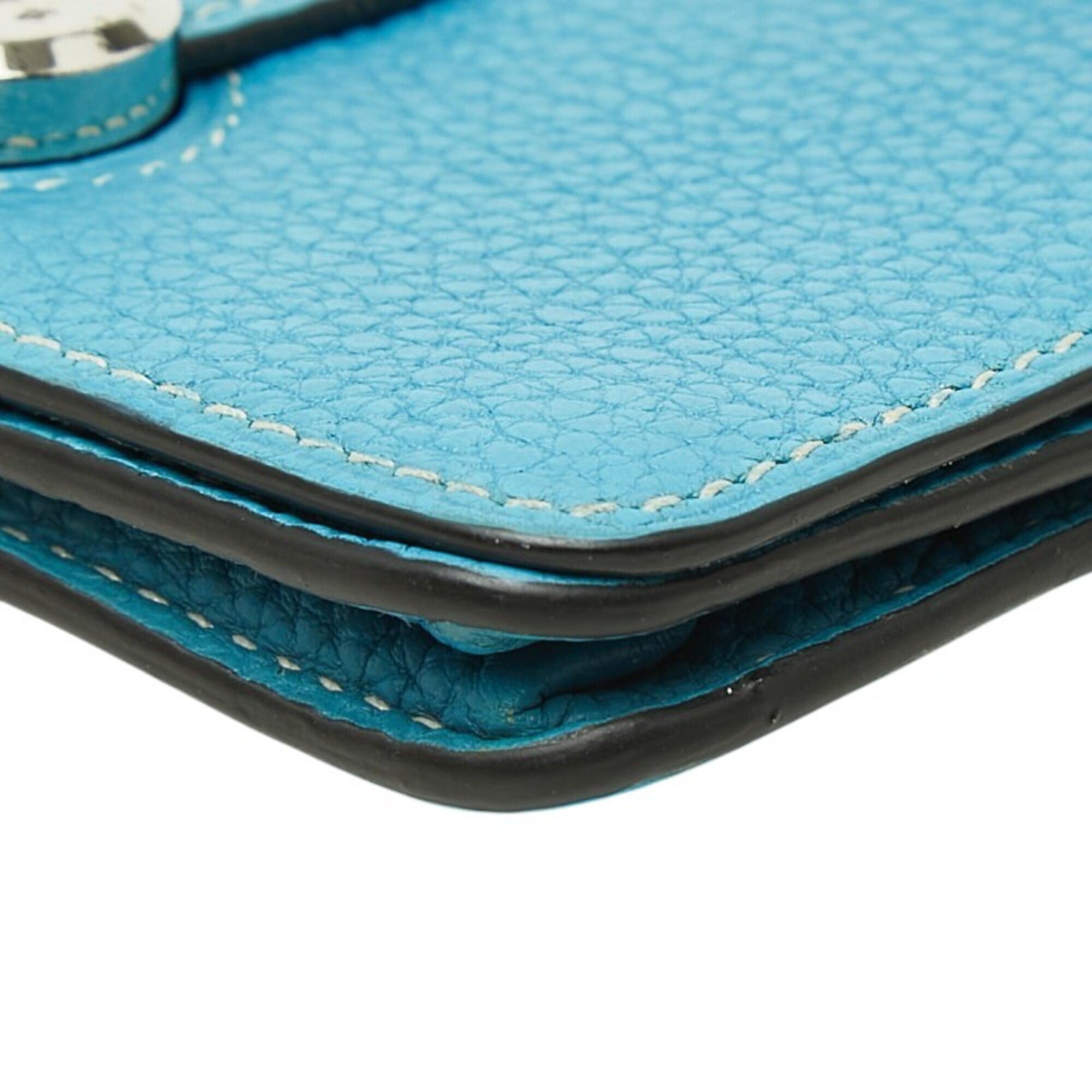 Hermes Blue Togo Leather Coin Purse/Coin Case (Pre-Owned)