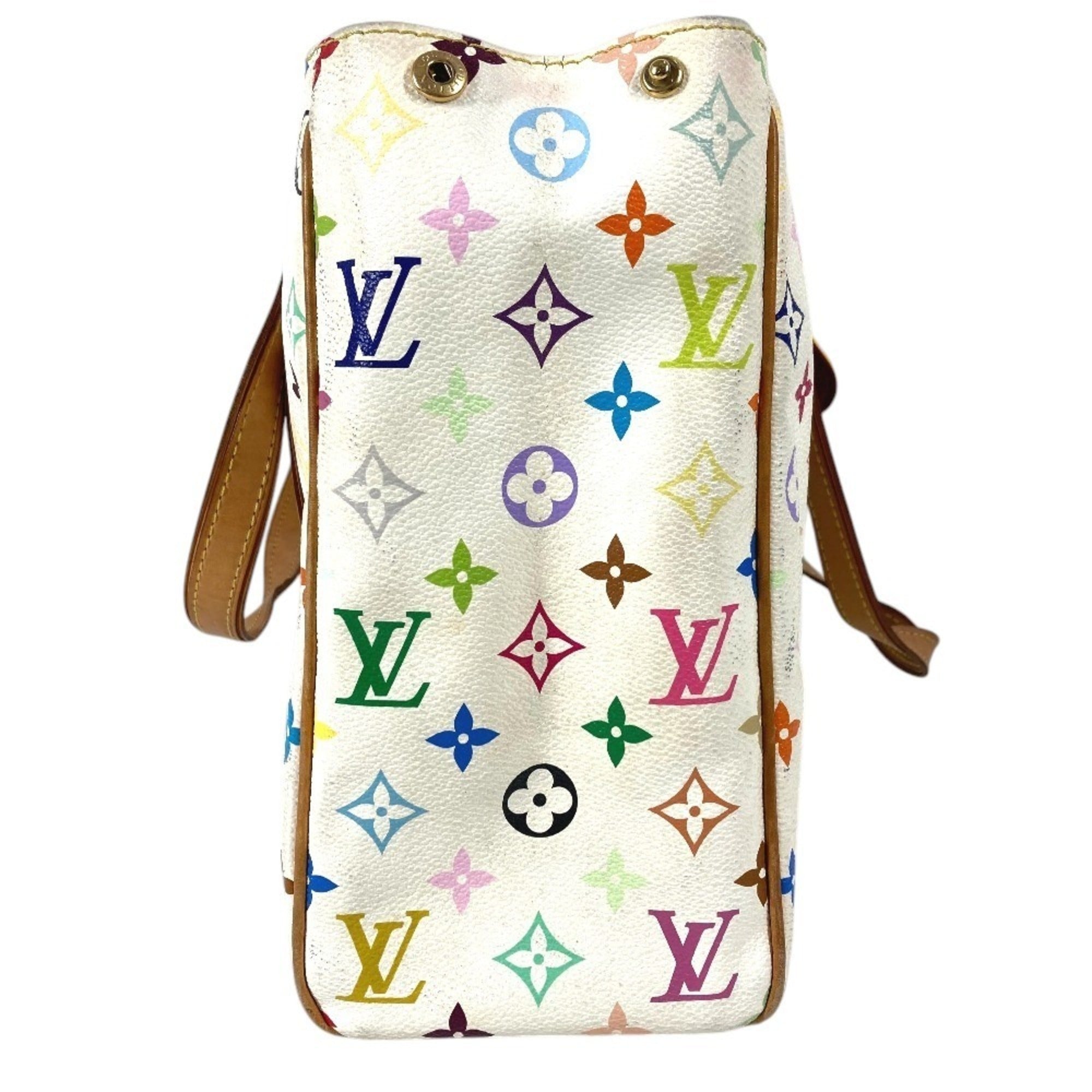 Louis Vuitton Blanc White Monogram Multicolore Shoulder Bag Tote Bag (Pre-Owned)