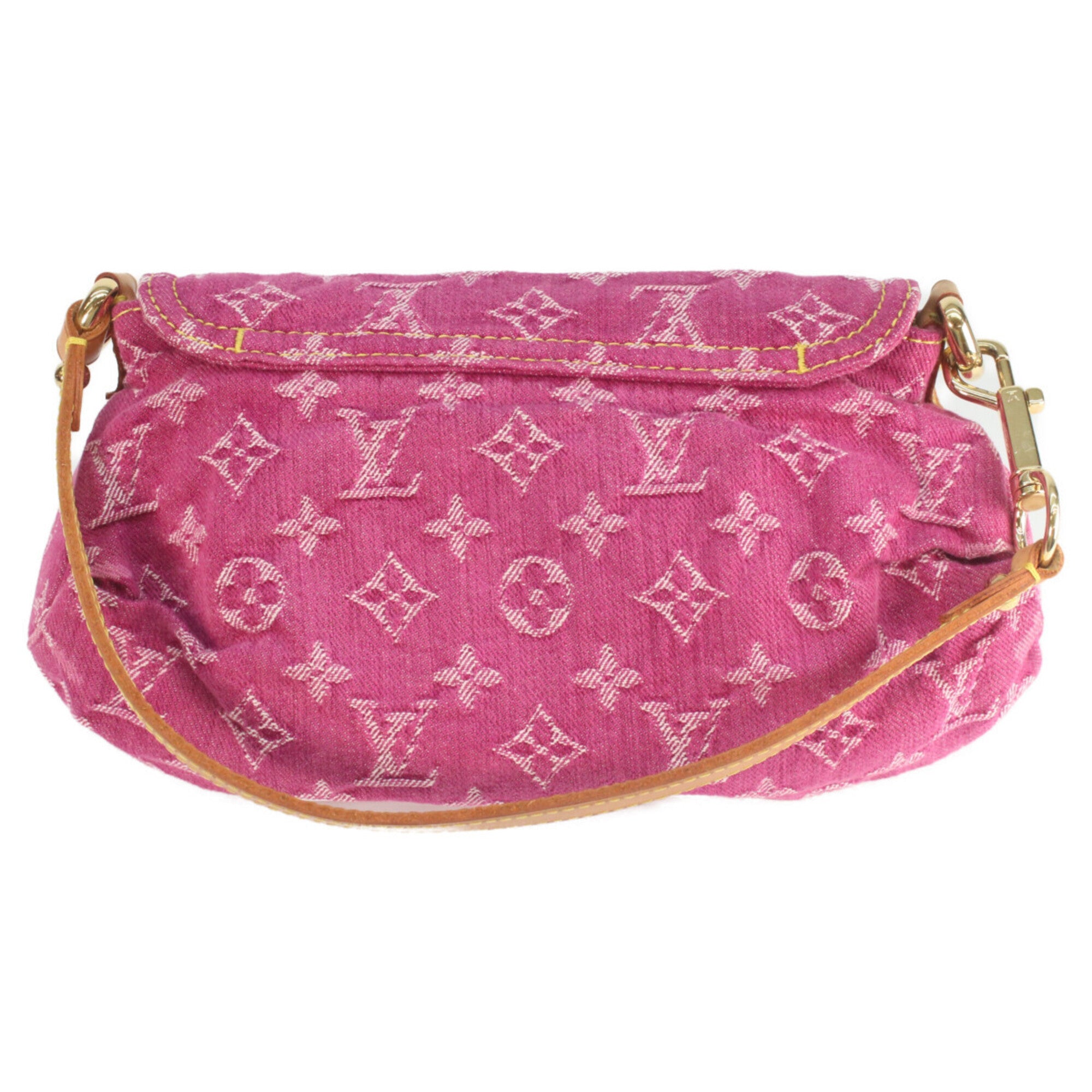 Louis Vuitton Fuchsia Pink Monogram Monogram Denim Shoulder Bag (Pre-Owned)