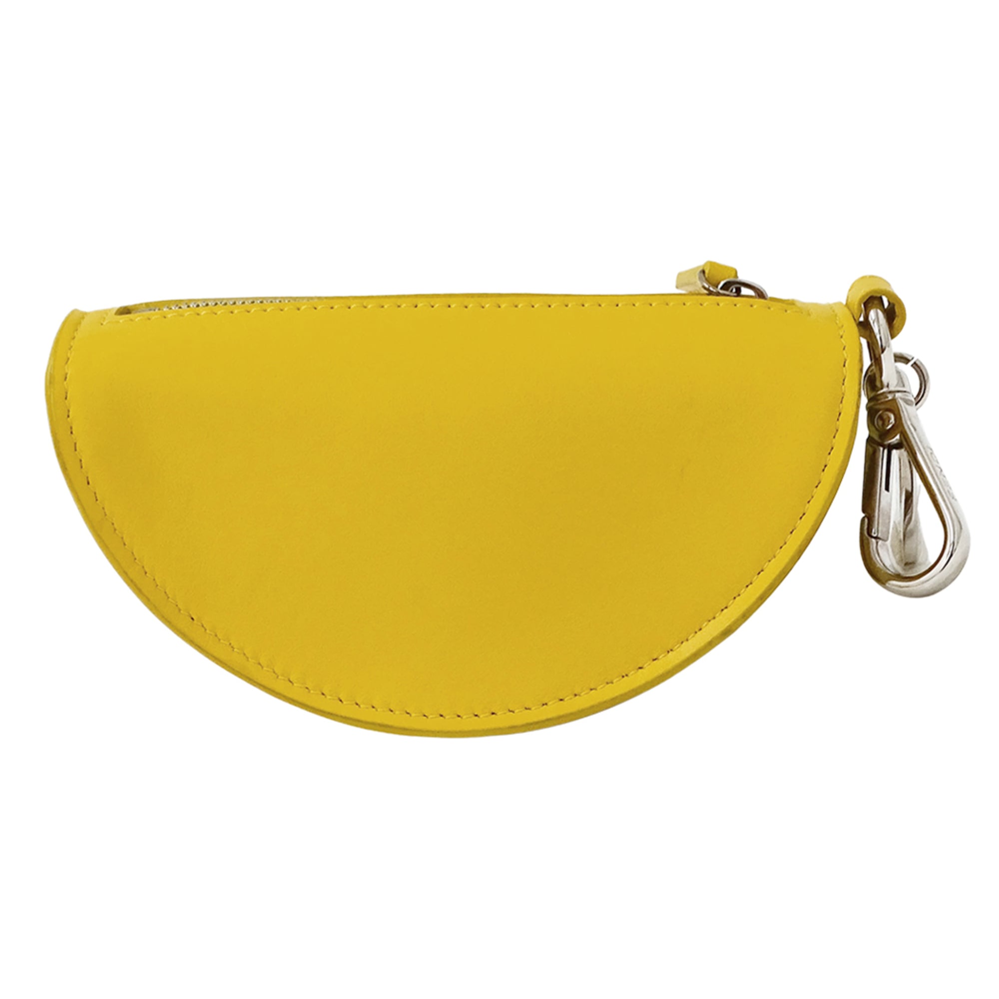 Fendi Yellow Leather Wool Handbag Pouch (Pre-Owned)