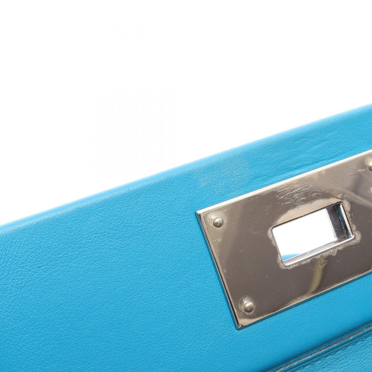 Hermes Blue Evercalf Leather Handbag (Pre-Owned)