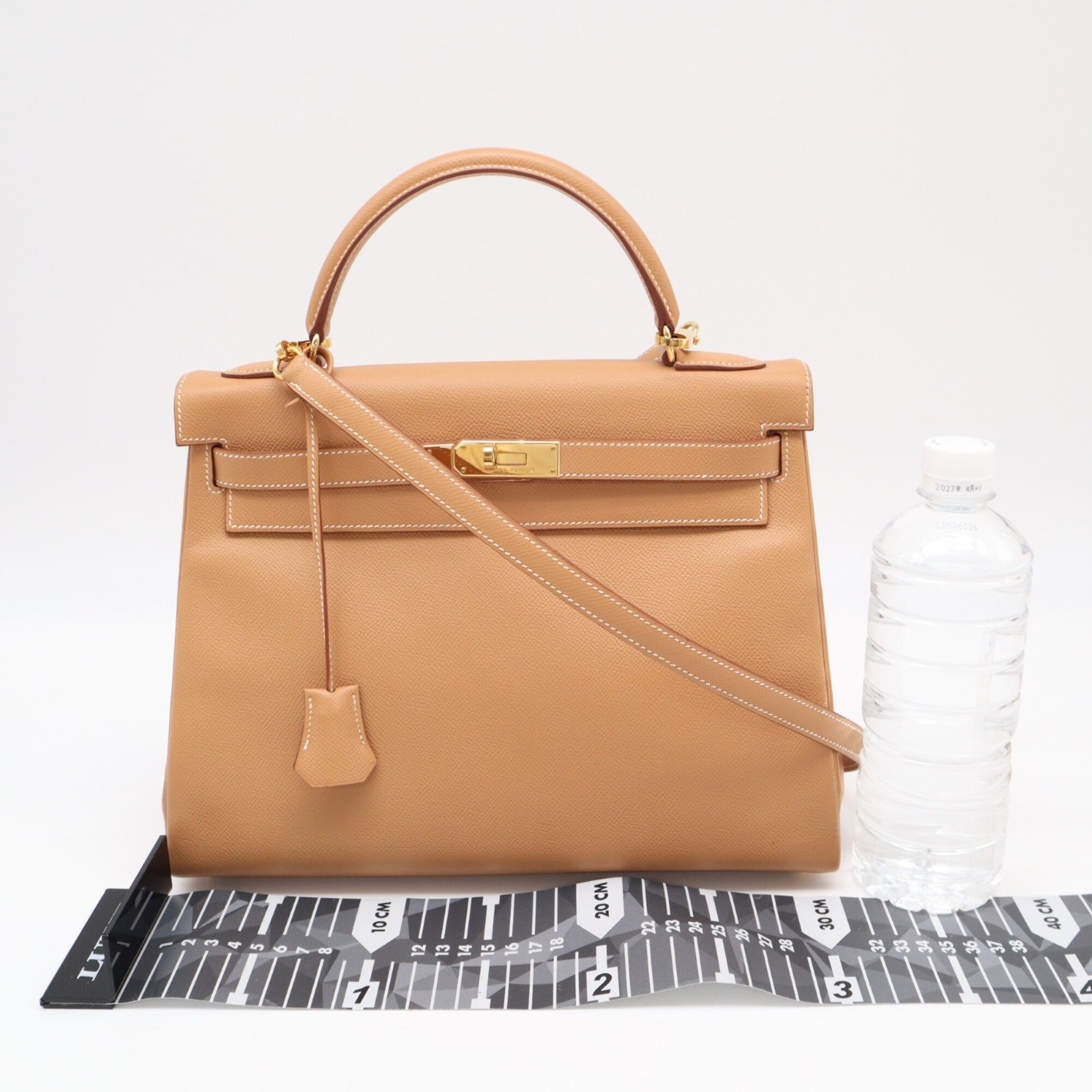 Hermes Kelly Brown Courchevel Leather Handbag (Pre-Owned)
