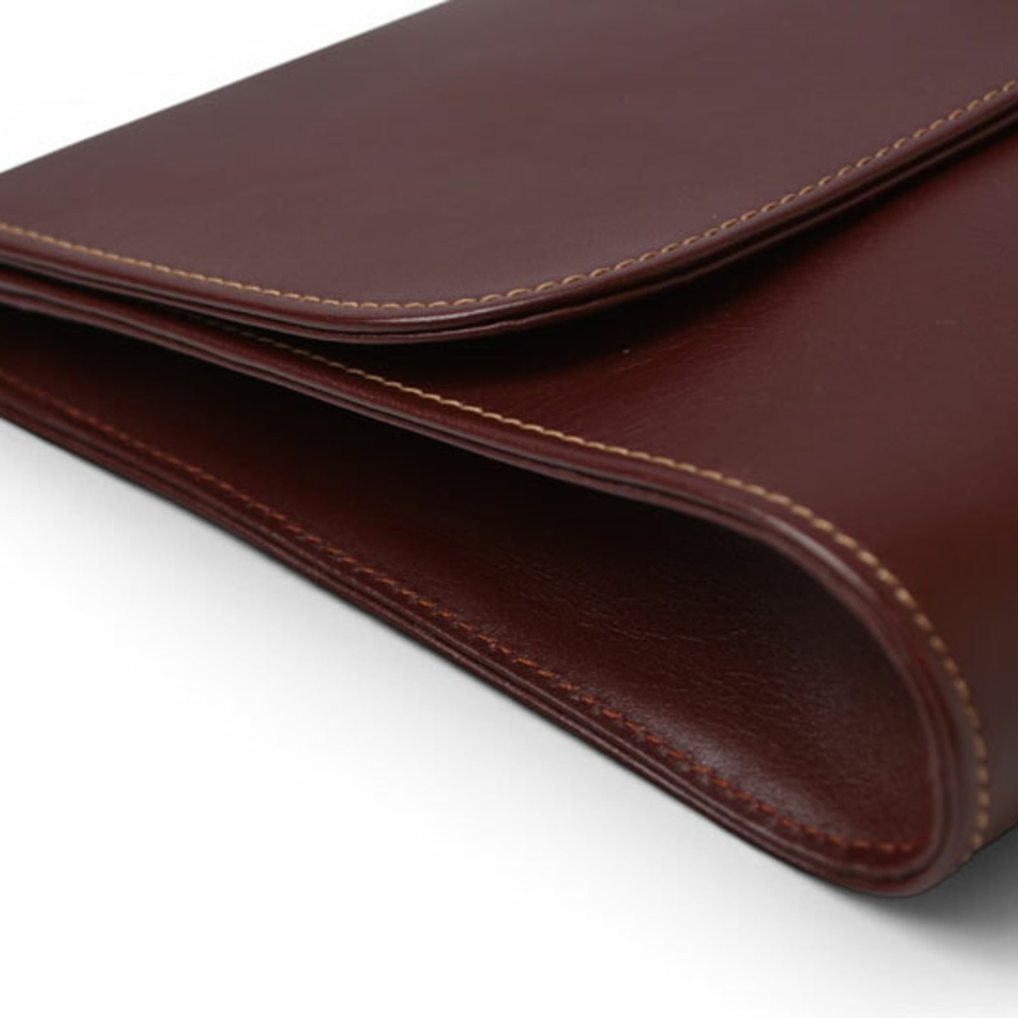 Cartier Must Bordeaux Leather Clutch Bag (Pre-Owned)
