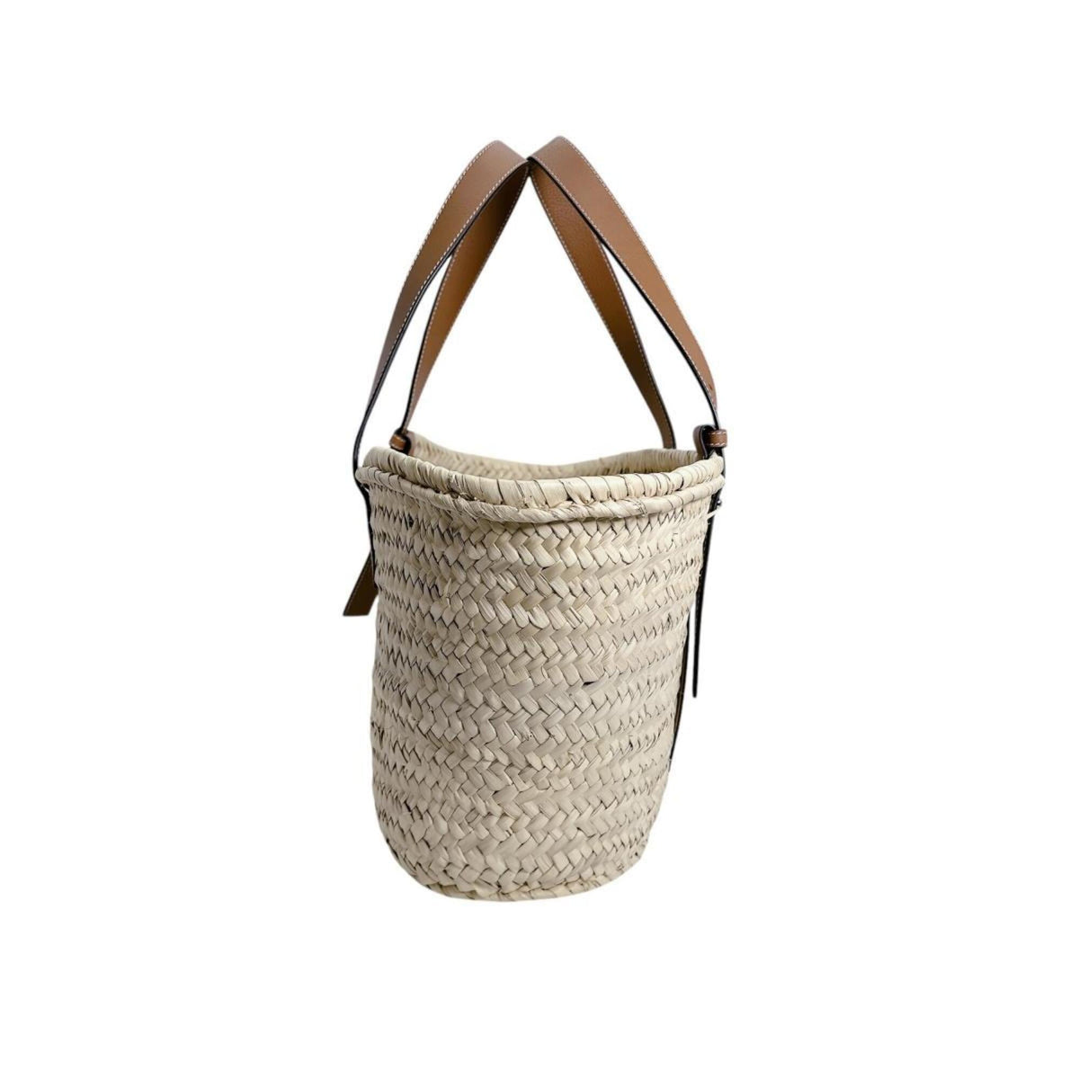 Loewe Beige Raffia Leather Basket Tote Bag (Pre-Owned)