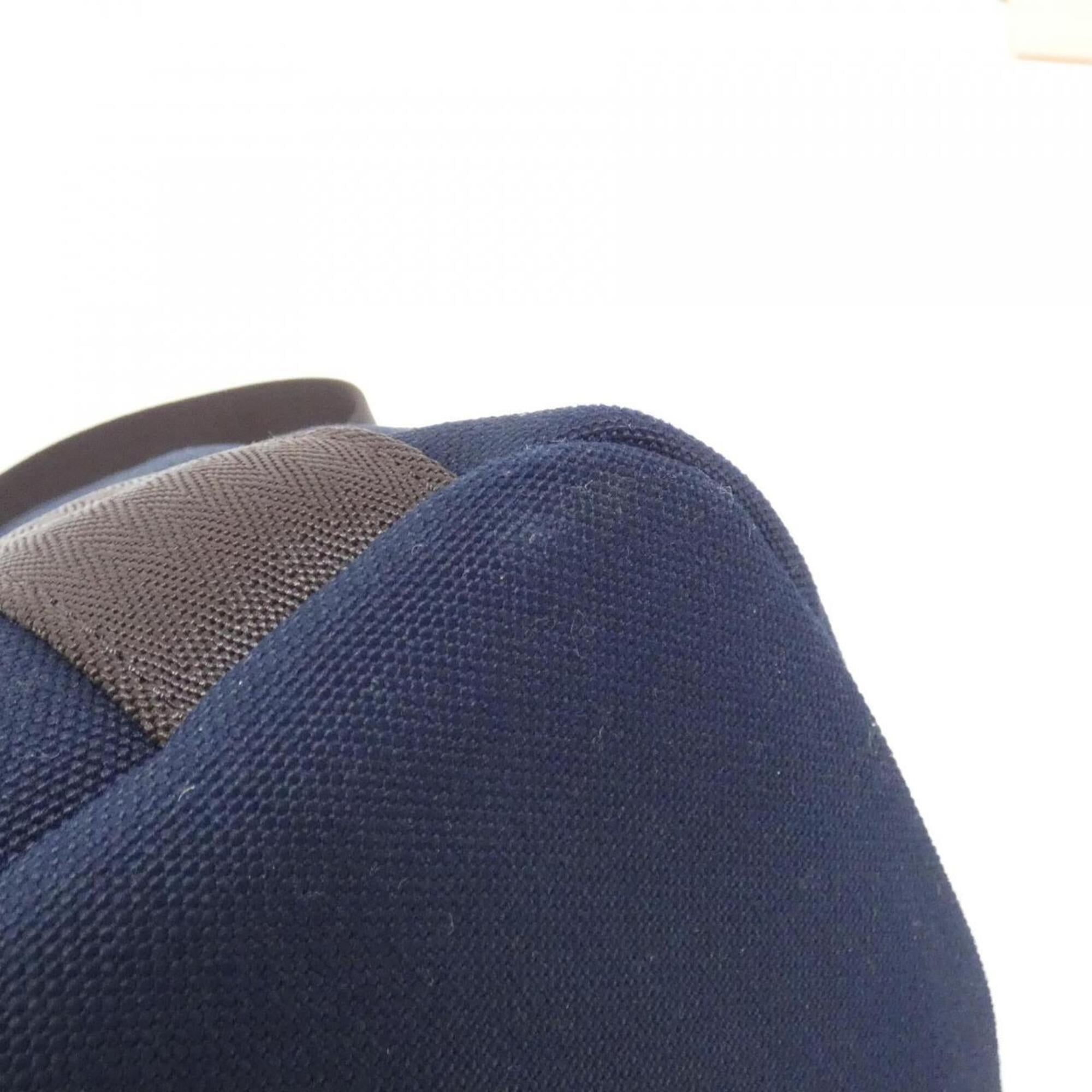 Hermes Blue Feu Navy Canvas Handbag (Pre-Owned)