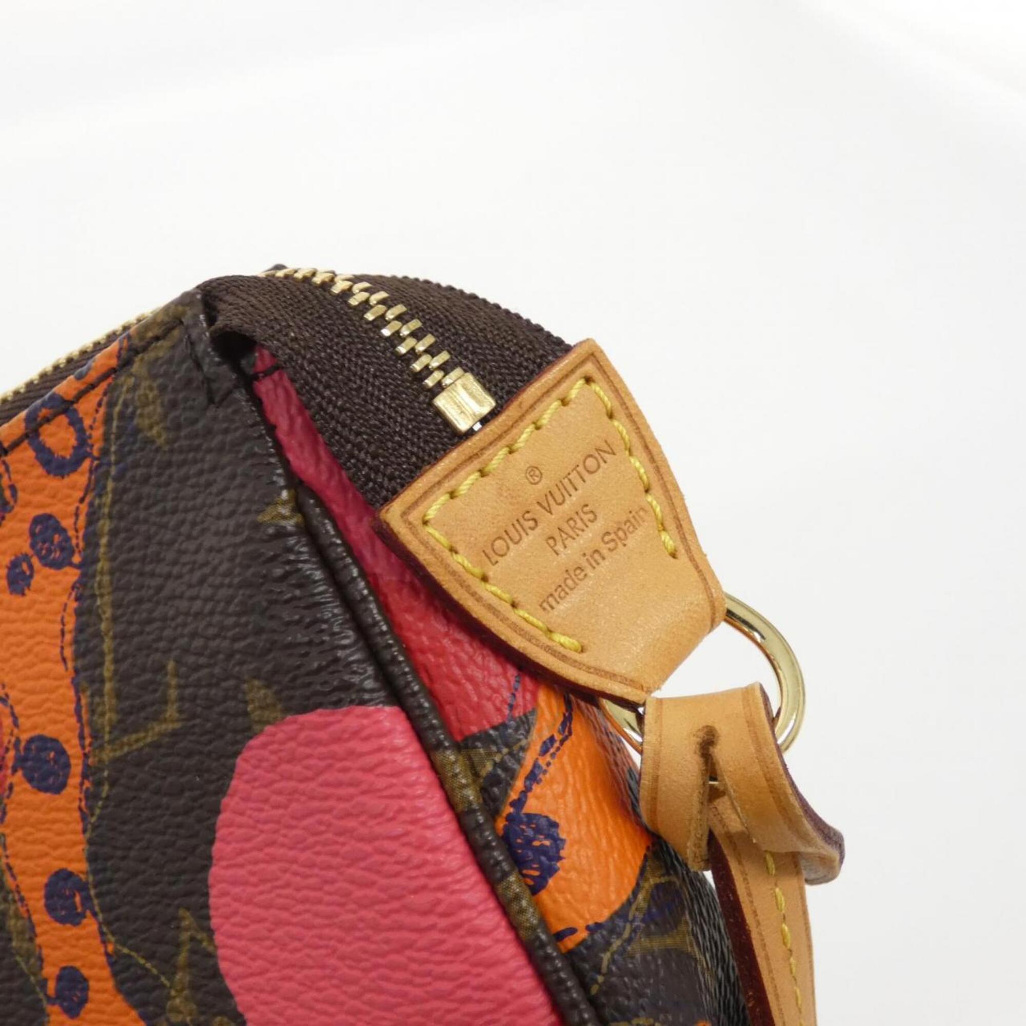 Louis Vuitton Marron Coated Canvas Pochette Pouch (Pre-Owned)