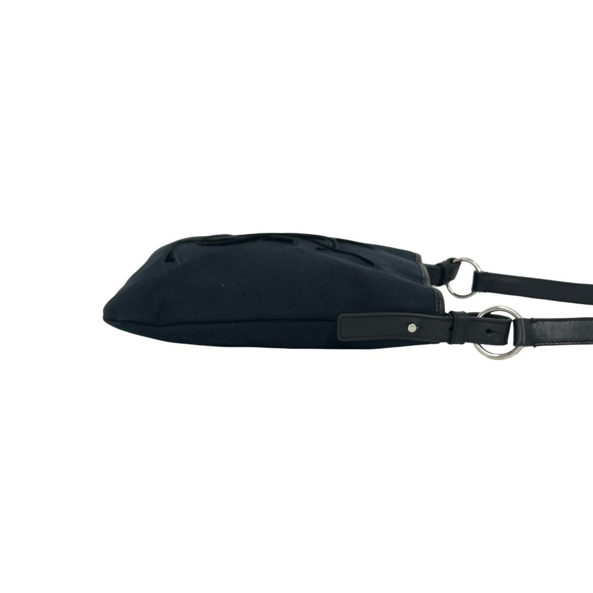Yves Saint Laurent Black Canvas Leather Shoulder Bag (Pre-Owned)