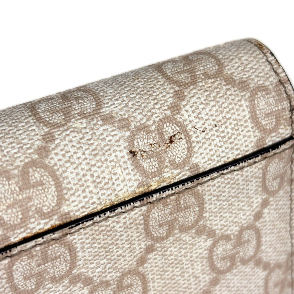 Gucci Beige Gg Supreme Leather Long Wallet (Bi-Fold) (Pre-Owned)