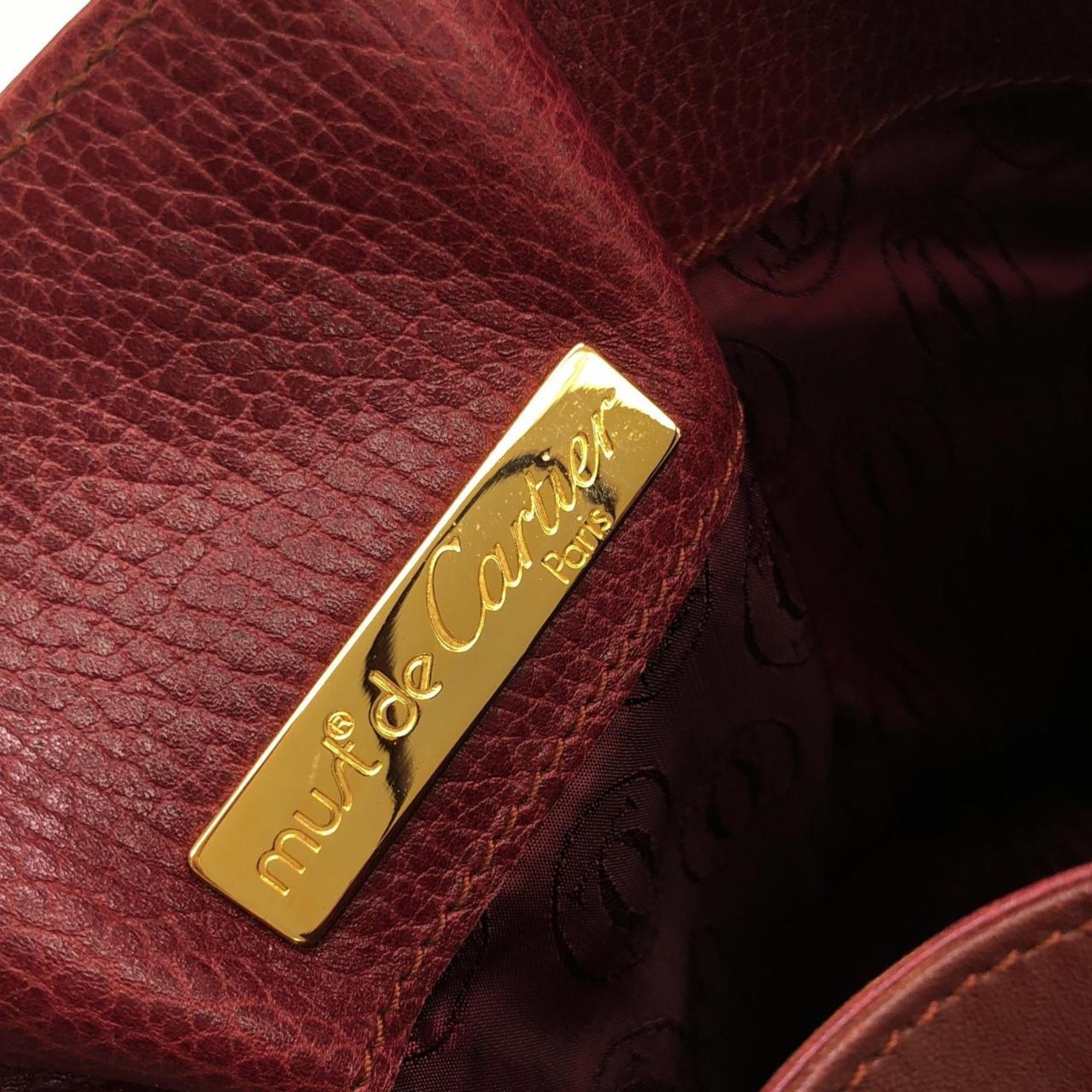 Cartier Bordeaux Leather Shoulder Bag (Pre-Owned)