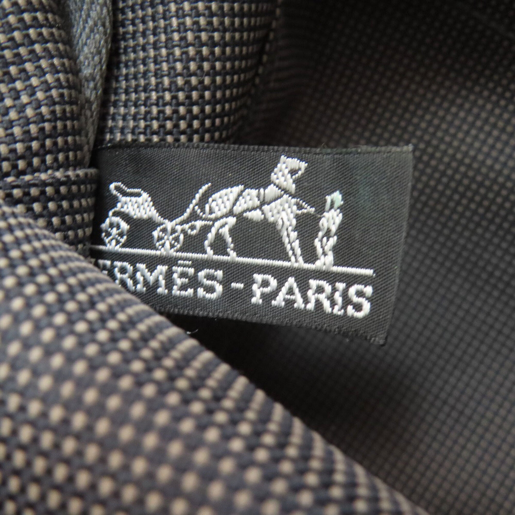 Hermes Gray Canvas Handbag (Pre-Owned)