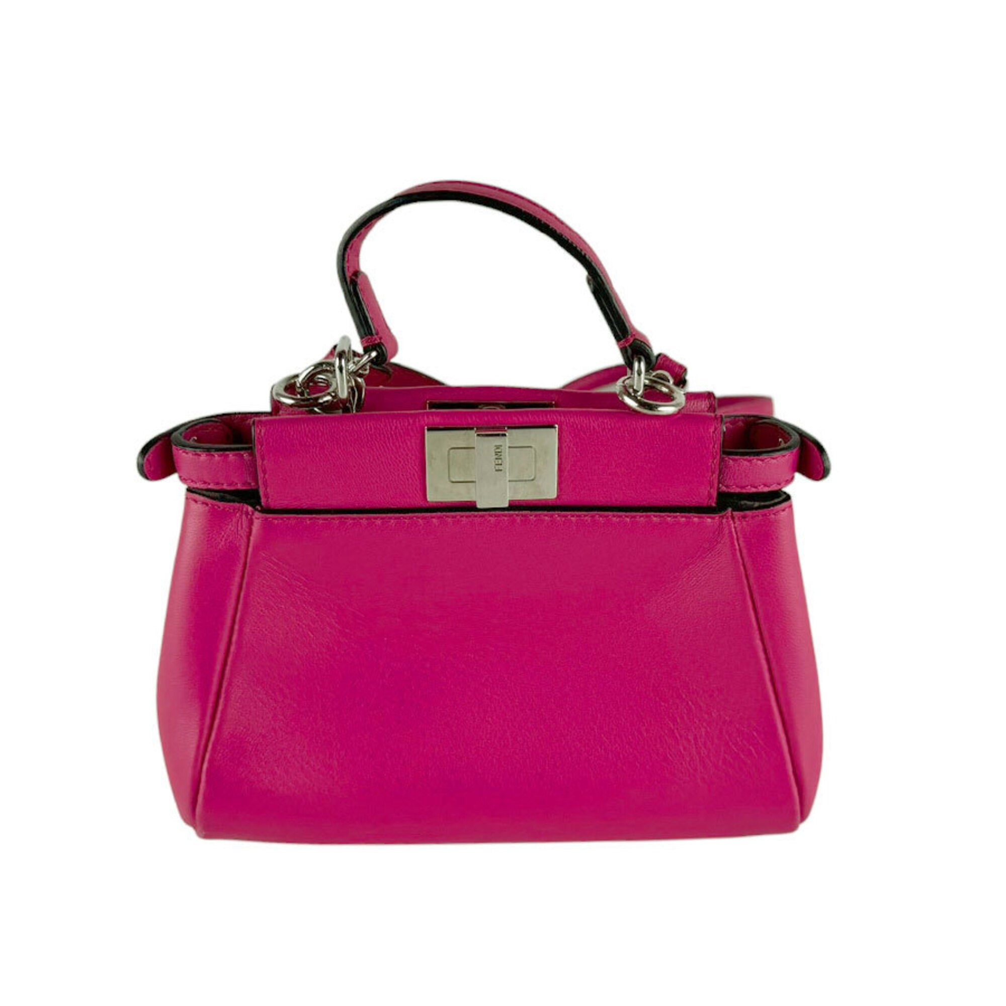 Fendi Pink Leather Shoulder Bag (Pre-Owned)