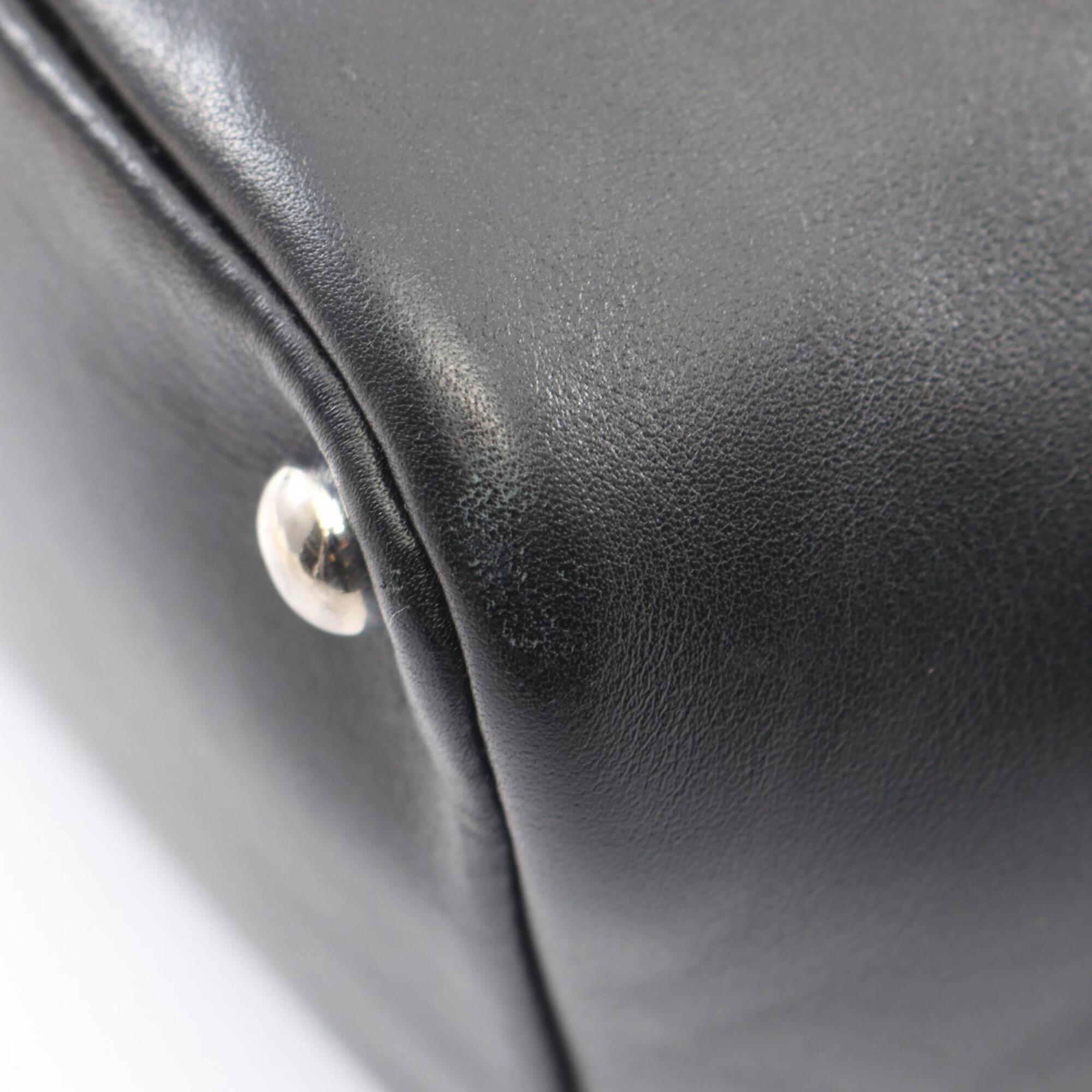Chanel Black Patent Leather Leather Handbag Tote Bag (Pre-Owned)